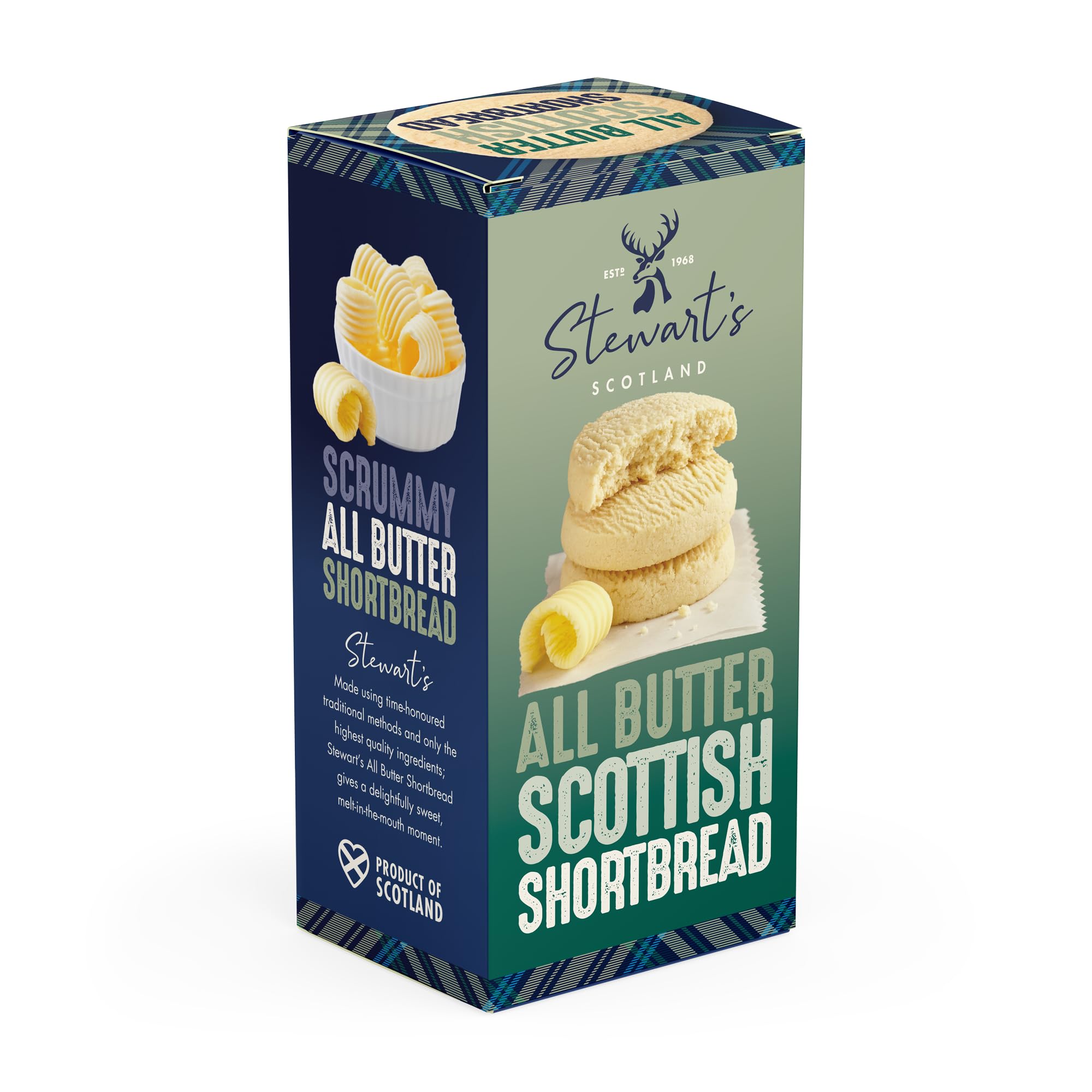 Stewart's Signature Range Traditionelles Shortbread (160 g) – Tartan Collection Dose