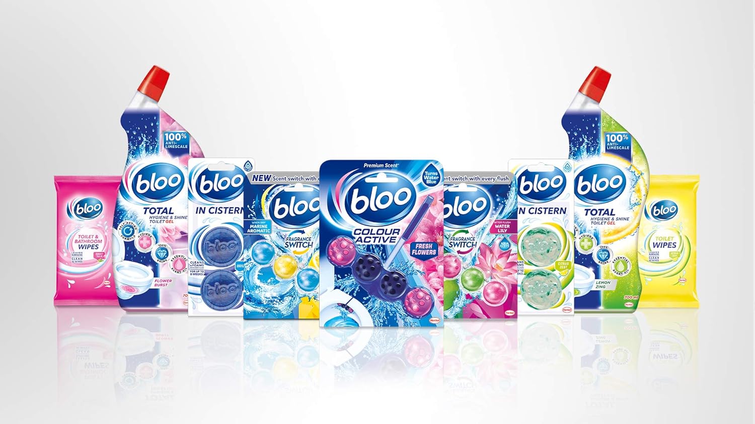 Bloo Power Active Frische Blumen Toilettenrandreiniger (50g)