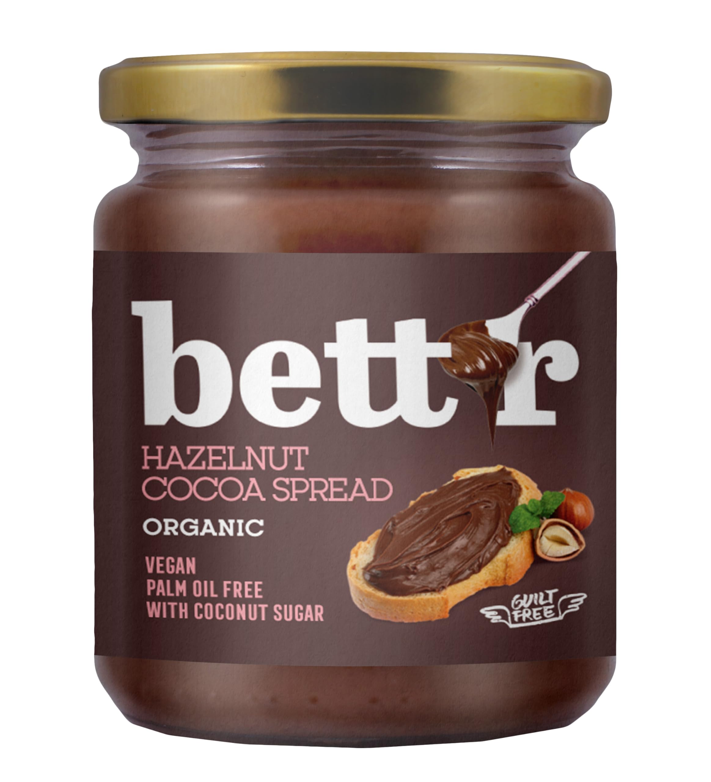Bett"r Haselnuss-Kakao-Creme - Bio Veganer Brotaufstrich, Palmölfrei, 100% pflanzlich