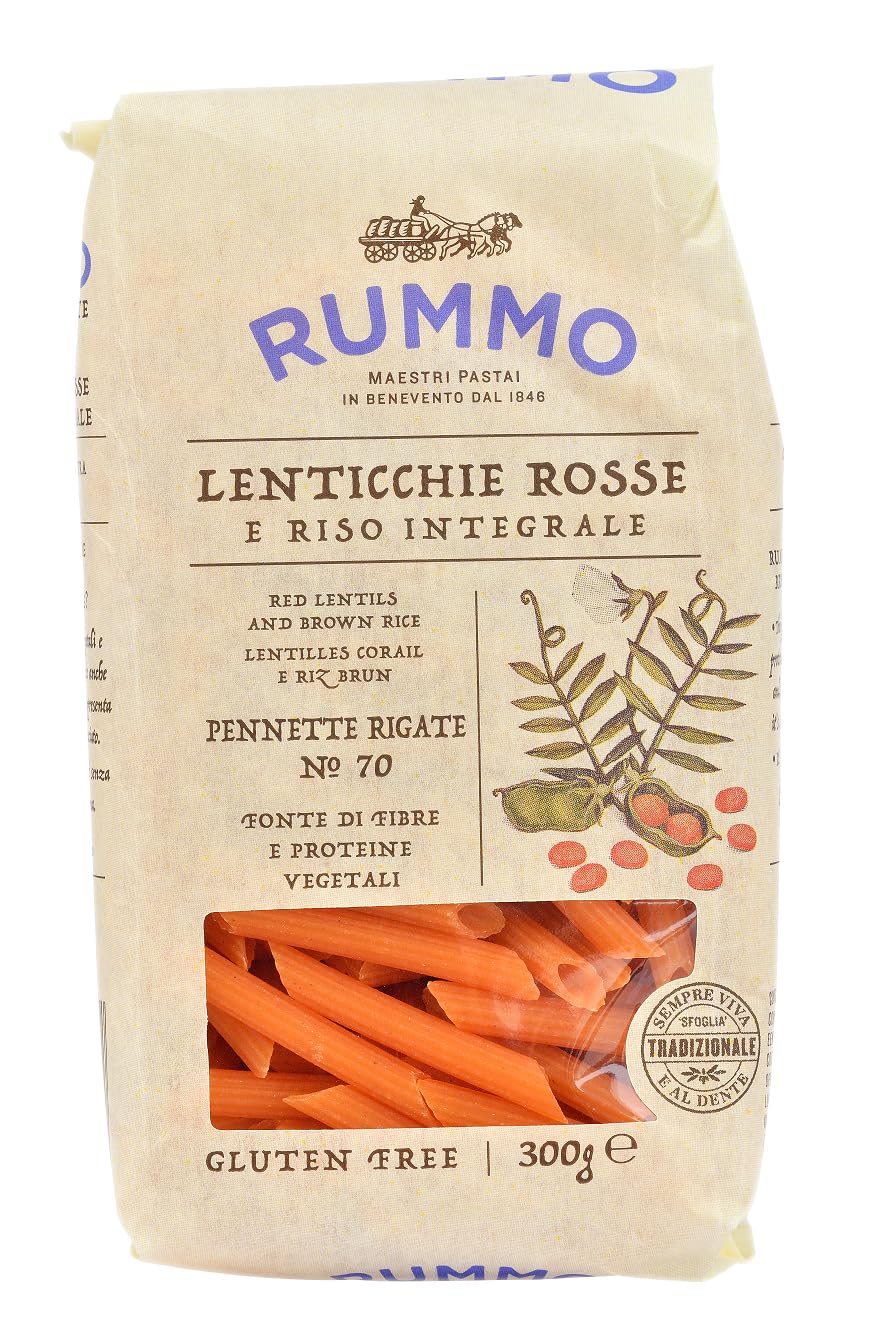 Rummo – Pennette Lenticchie Rosse Nr. 70 Glutenfreie rote Linsennudeln