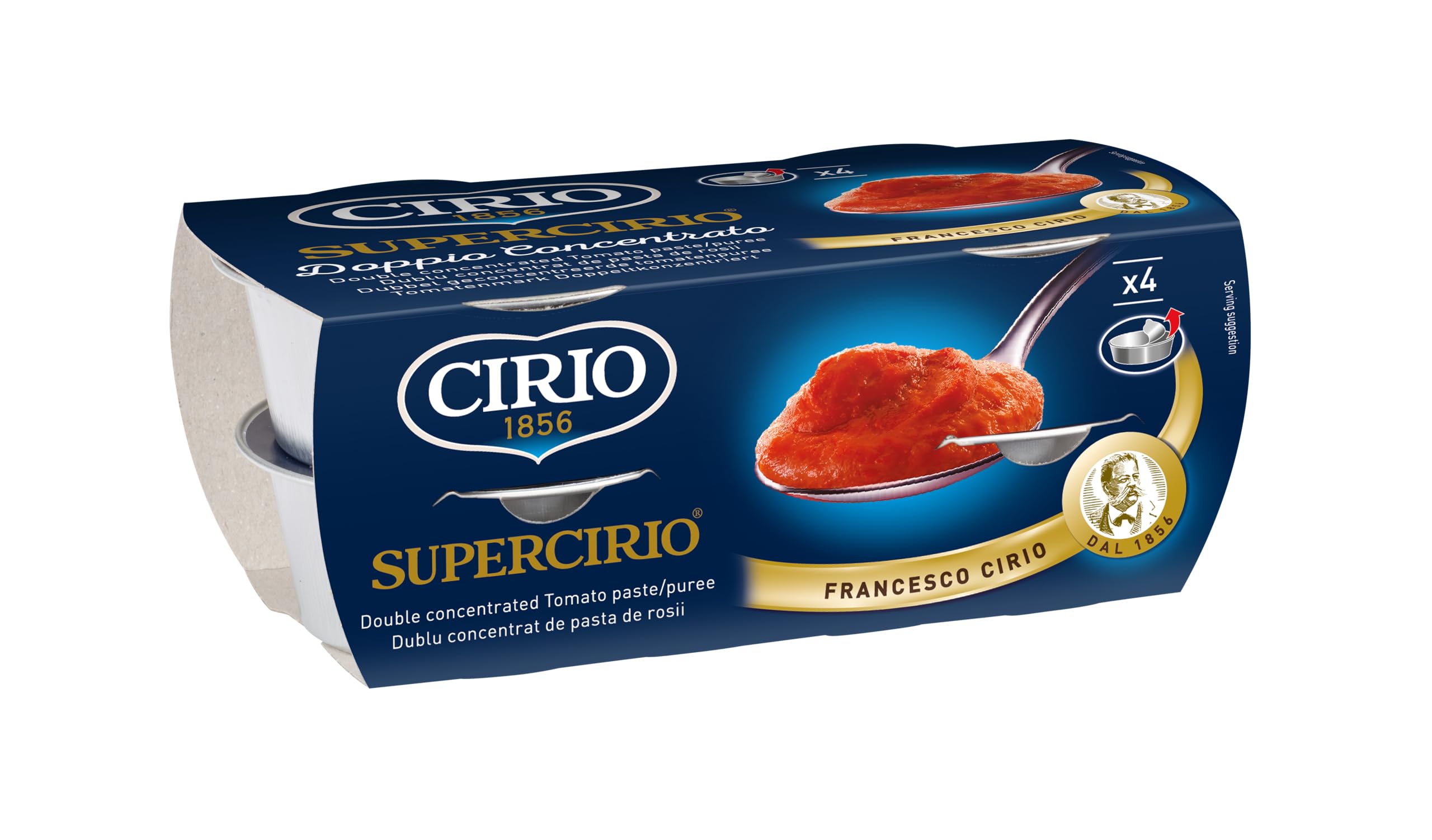 Cirio Supercirio Doppelt konzentriertes Tomatenpüree, 4 x 70 g