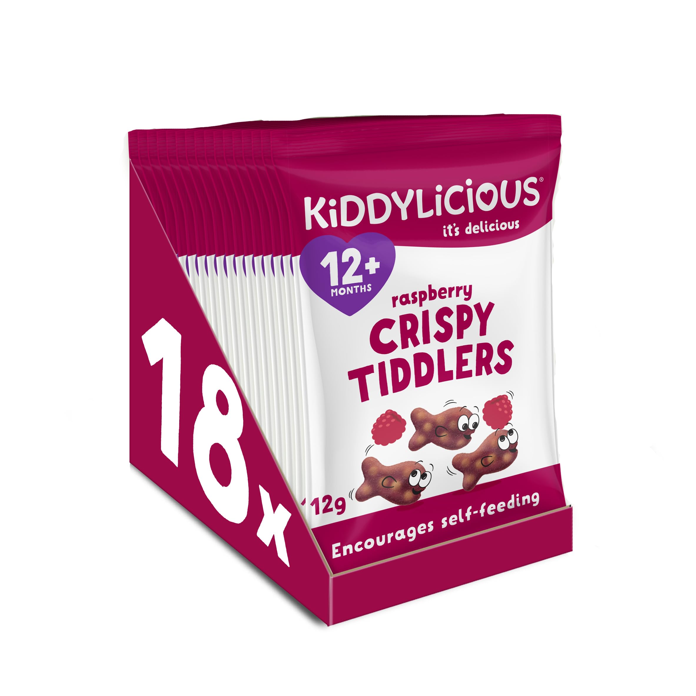 Kiddylicious - Raspberry Crispy Tiddlers Gesunder Fruchtsnack für Kinder