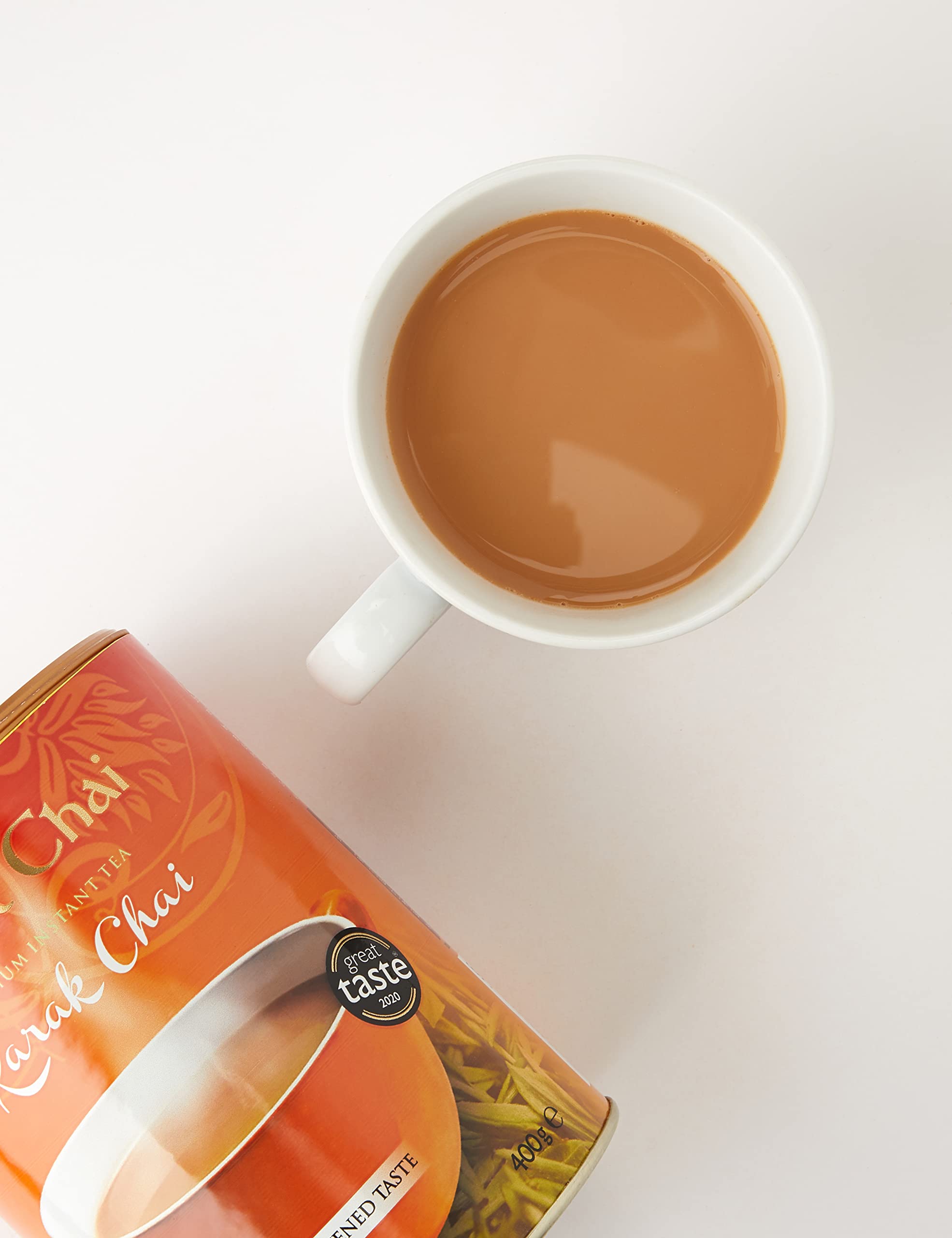 Royal Chai Karak Chai, ungesüßter Becher | 400 g | Instant-Tee | Ergibt 20 Tassen