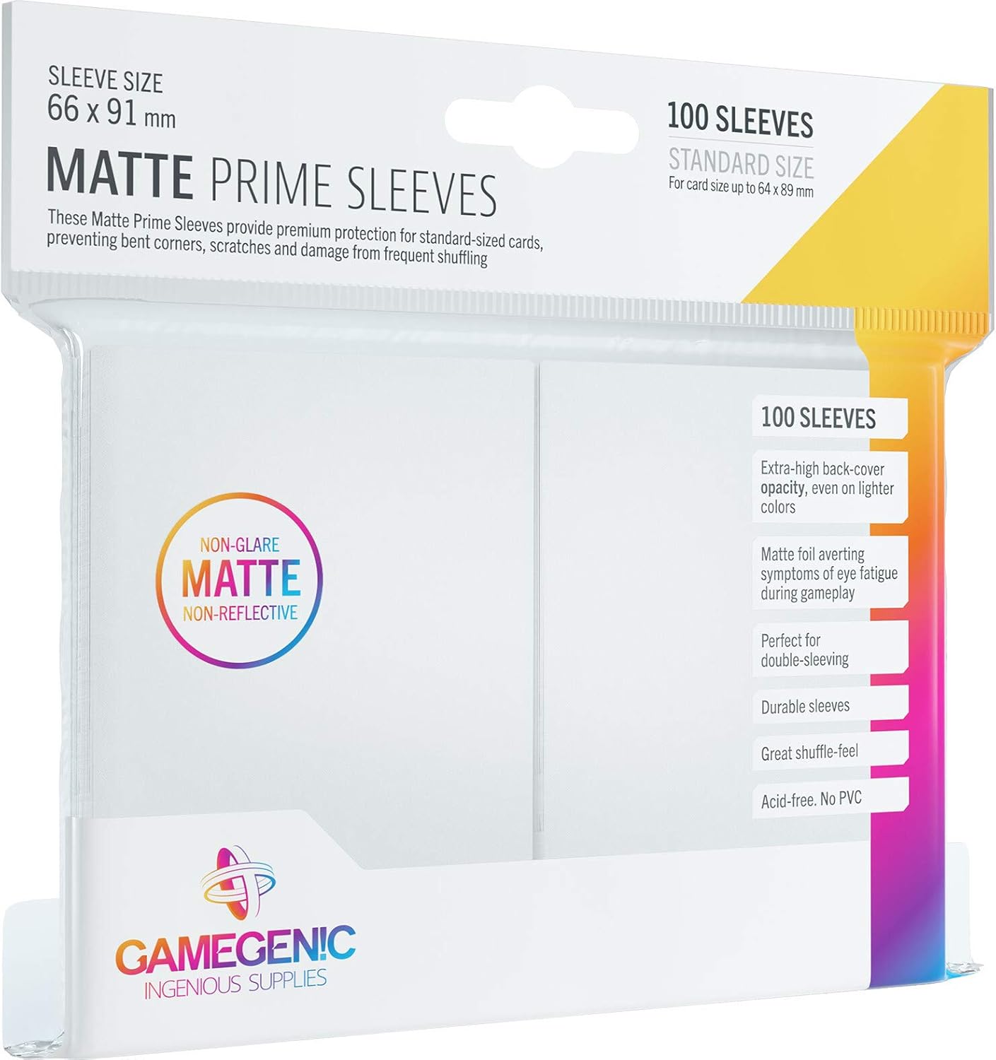 Gamegenic Matte Prime Sleeves – 100er-Pack zum Schutz und doppelten Einhüllen von Karten