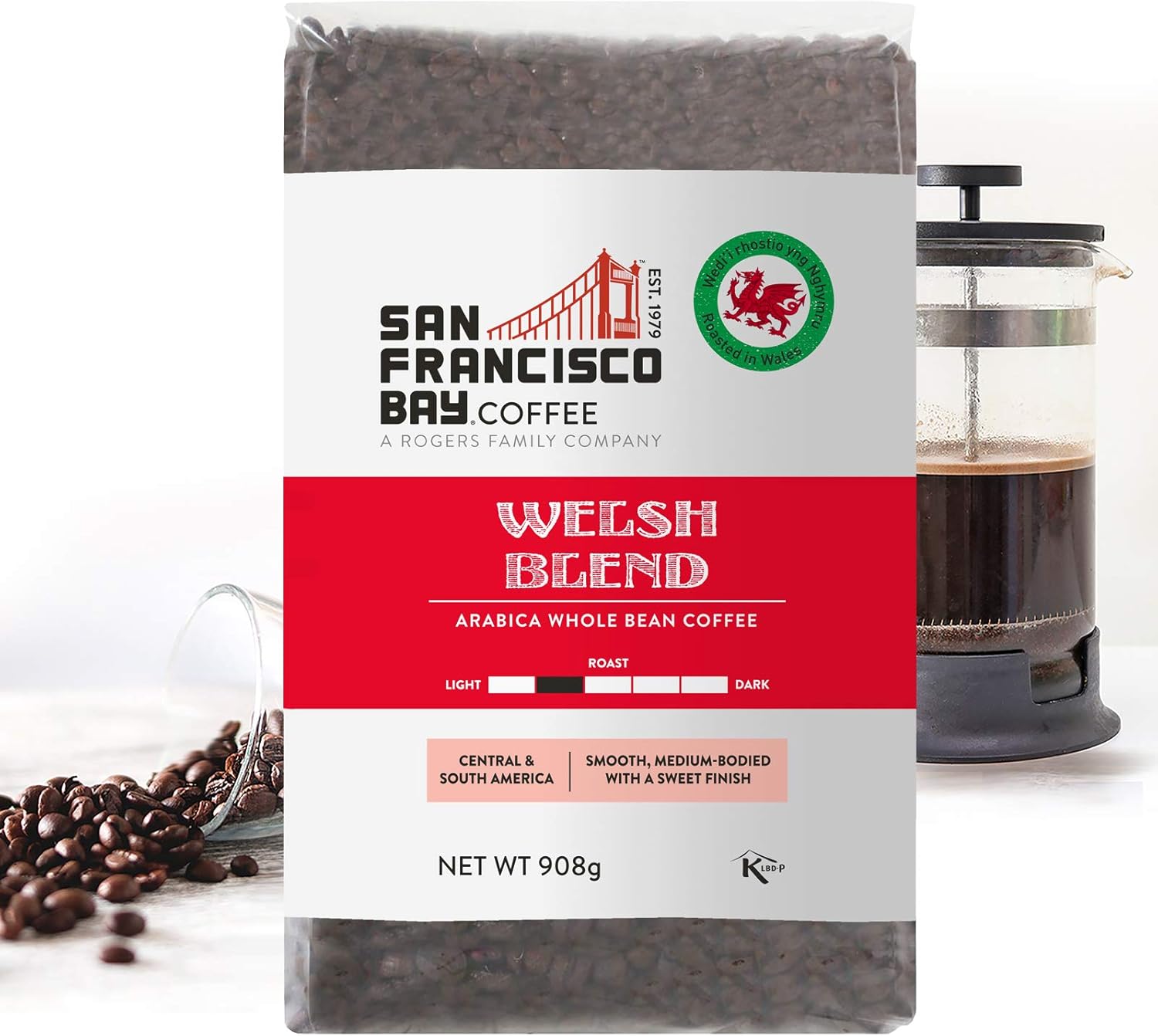San Francisco Bay Kaffee Welsh Blend, ganze Bohne, 908 g