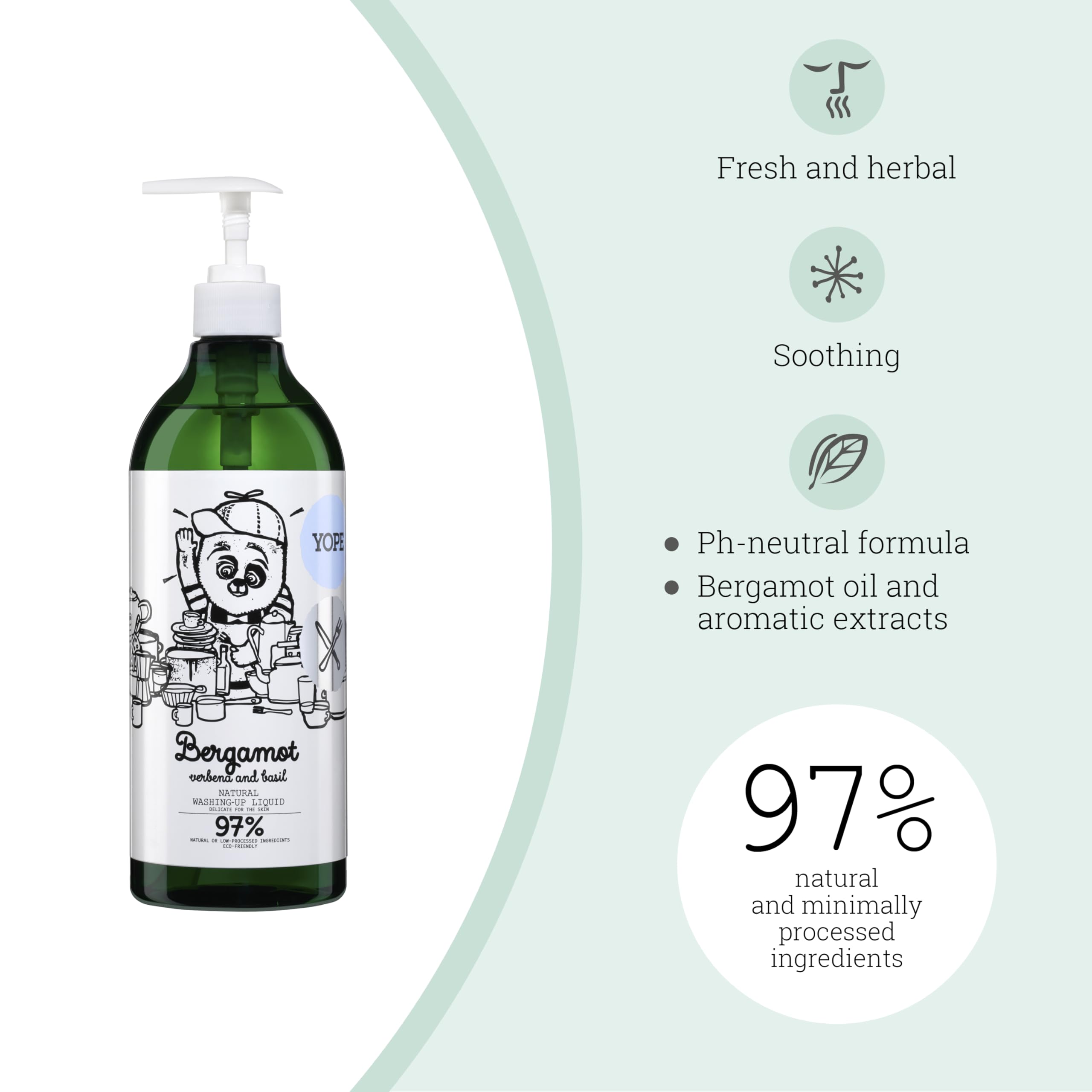 Yope - Natürliches Spülmittel | Bergamotte & Basilikum | 750 ml