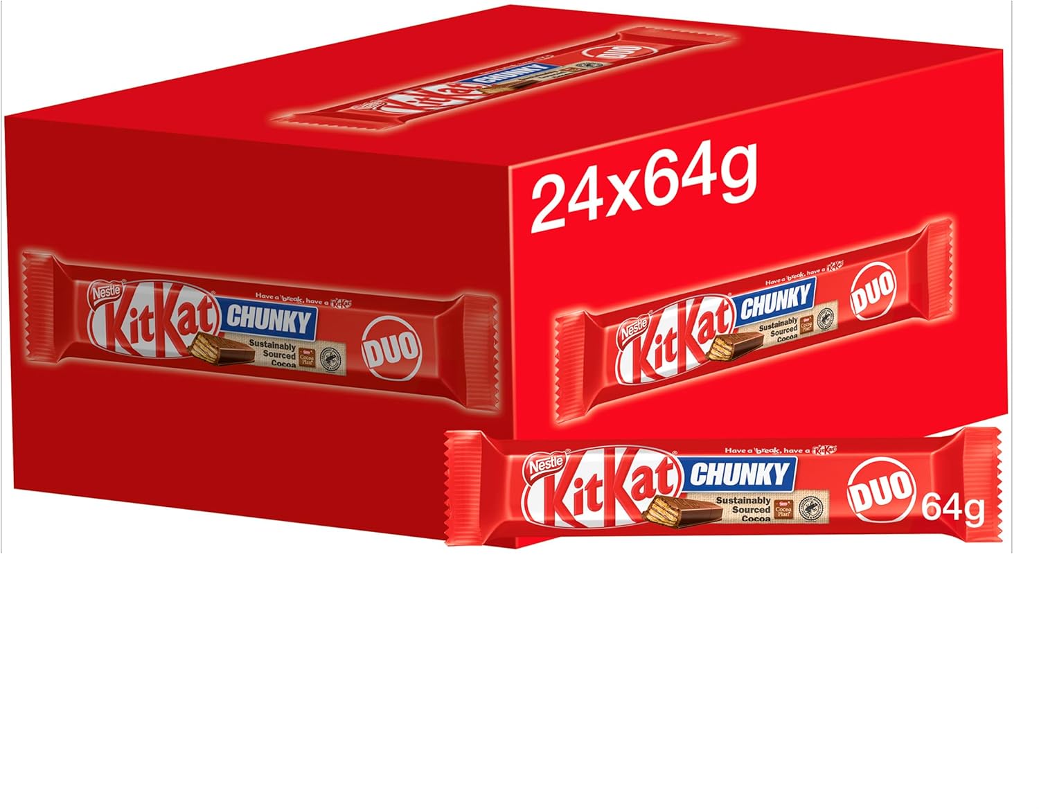 KitKat Chunky Duo Milchschokoladenriegel, 24 x 64 g