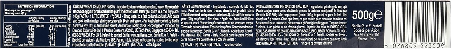 Barilla Linguine Pasta, 500 g – Authentische italienische lange Pasta aus Hartweizengrieß