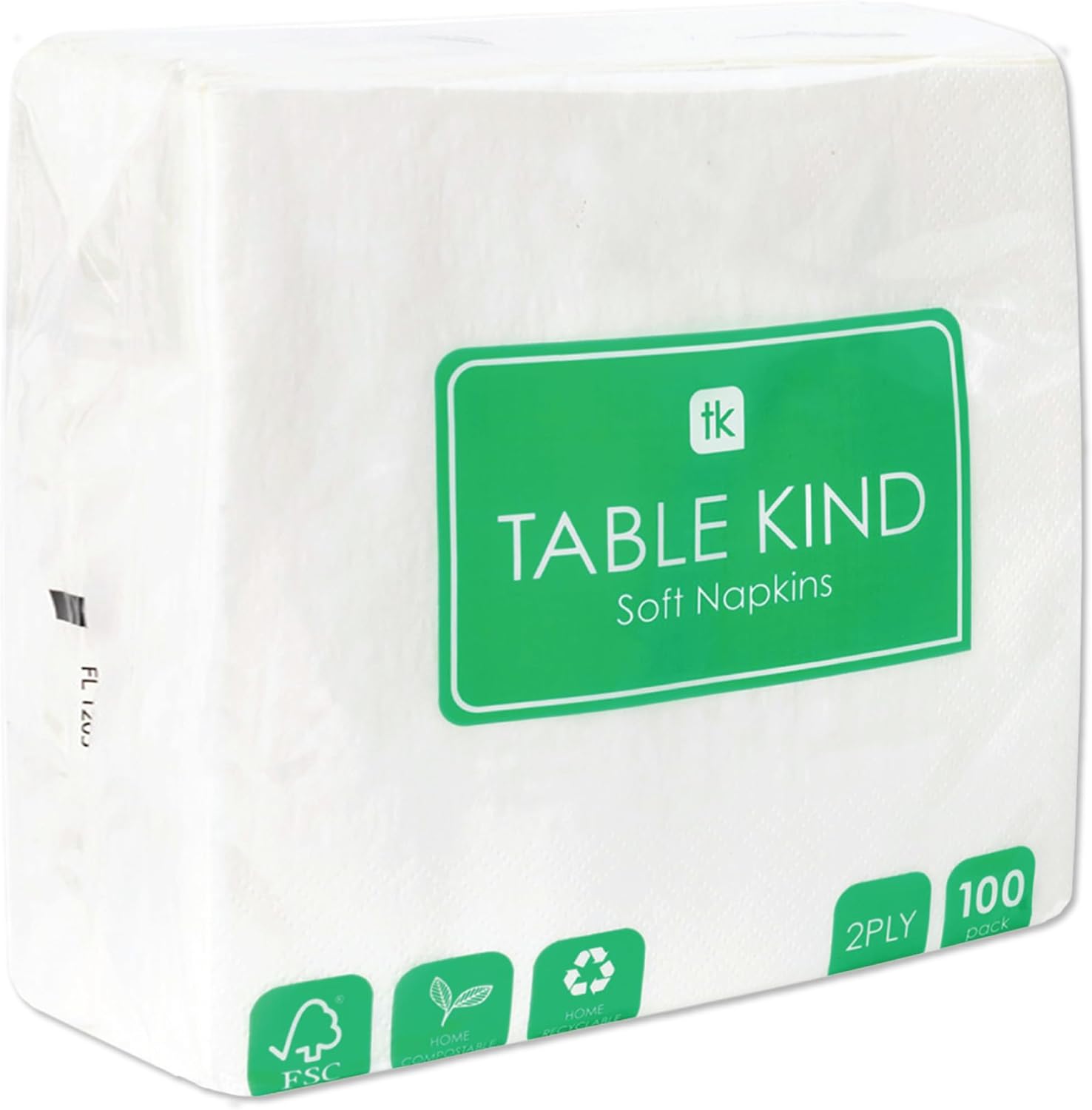 Talking Tables Table Kind 100er-Pack weiche weiße Servietten, 2-lagig, 33 cm