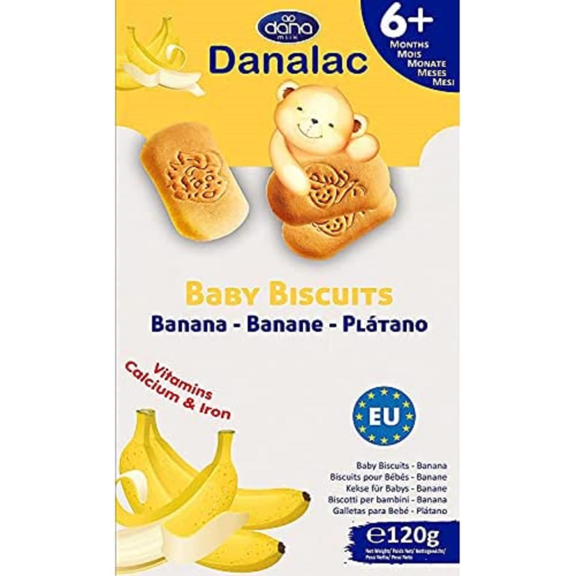 Danalac Bananen-Babykekse 120 g – Fingerfood-Snack für Kleinkinder ab 6 Monaten