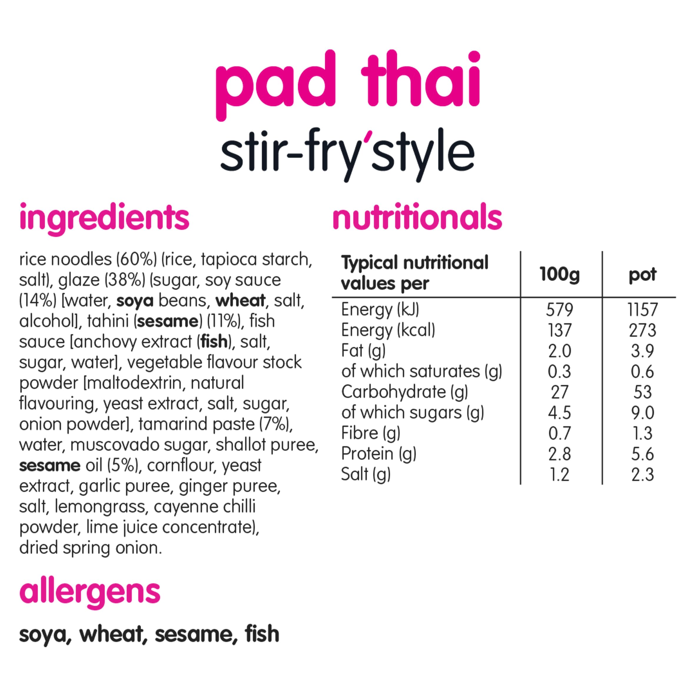 Itsu Pad Thai Pfannennudeln 83 g | Instantnudeln im Multipack | Schnell zubereiteter Snack | 6er-Pack