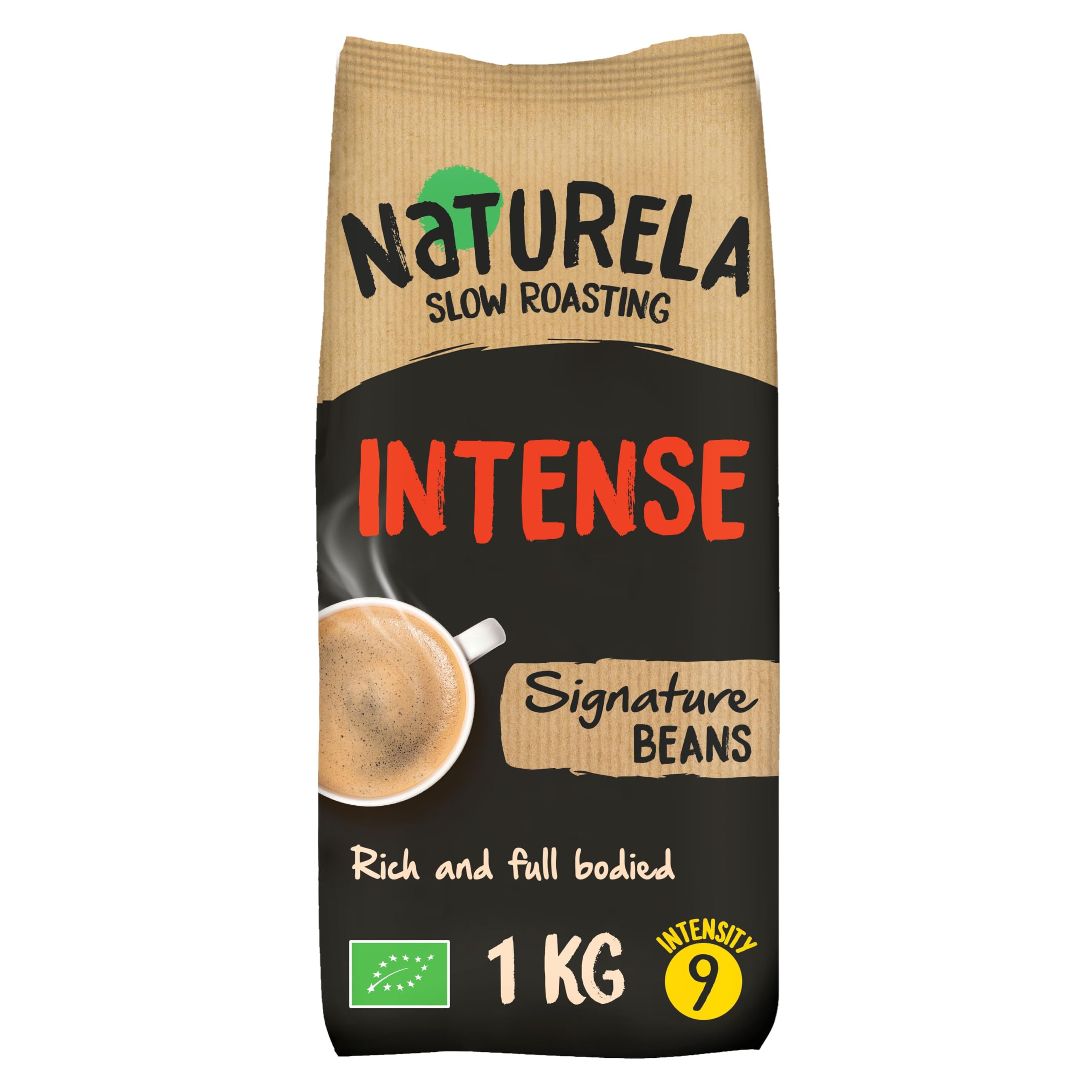 Naturela Bio-Kaffeebohnen – Intenso-Mischung, 100 % geröstete Arabica- und Robusta-Kaffeebohnen