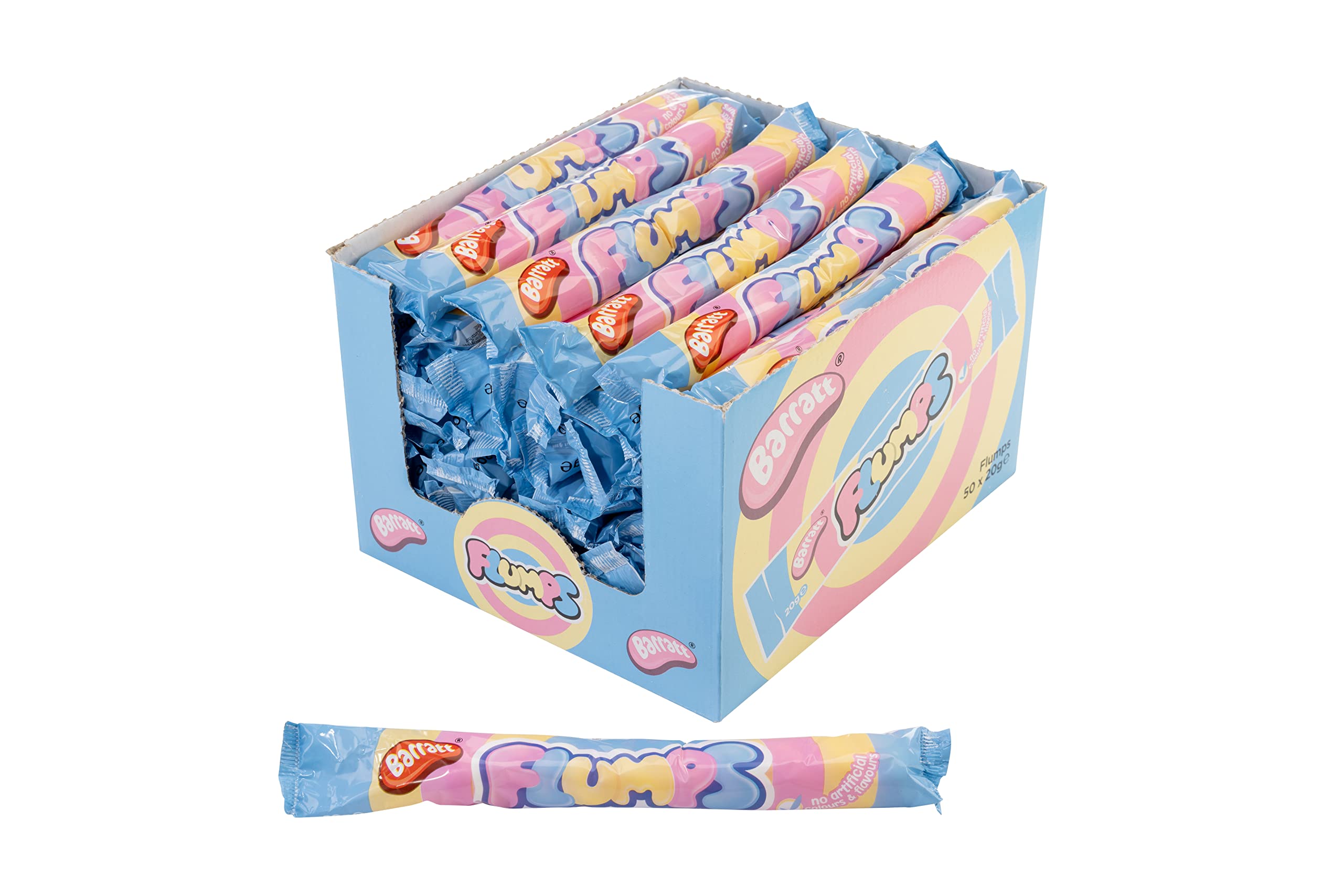 Barratt Flumps Twist 12 g (80er-Packung) – Natürliche Farben und Aromen, Geleebonbons mit Vanillegeschmack