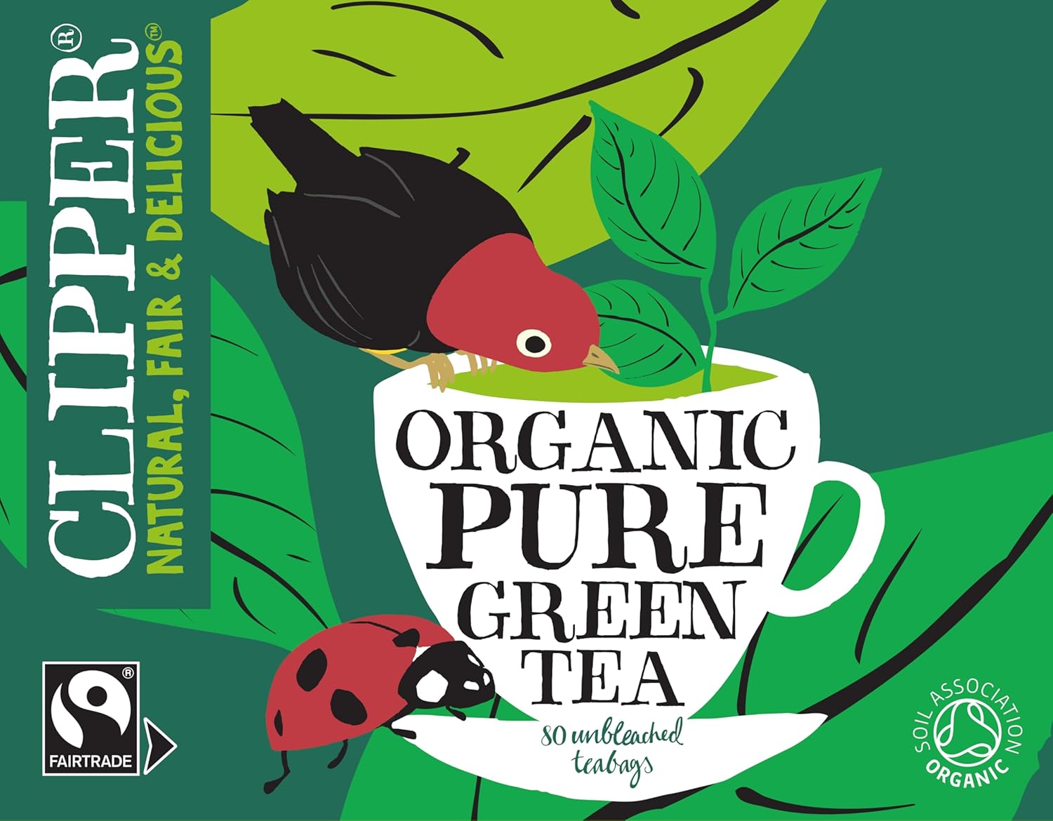 Clipper Bio Grünteebeutel pur – 320 Beutel (4 x 80) Großpackung, Fairtrade & Plastikfrei