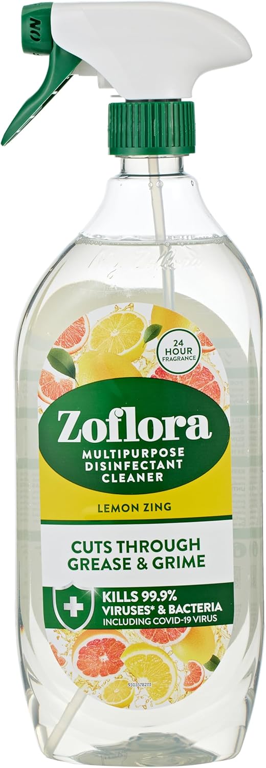 Zoflora Lemon Zing Mehrzweck-Desinfektionsspray, 800 ml antibakterieller Reiniger für mehrere Oberflächen