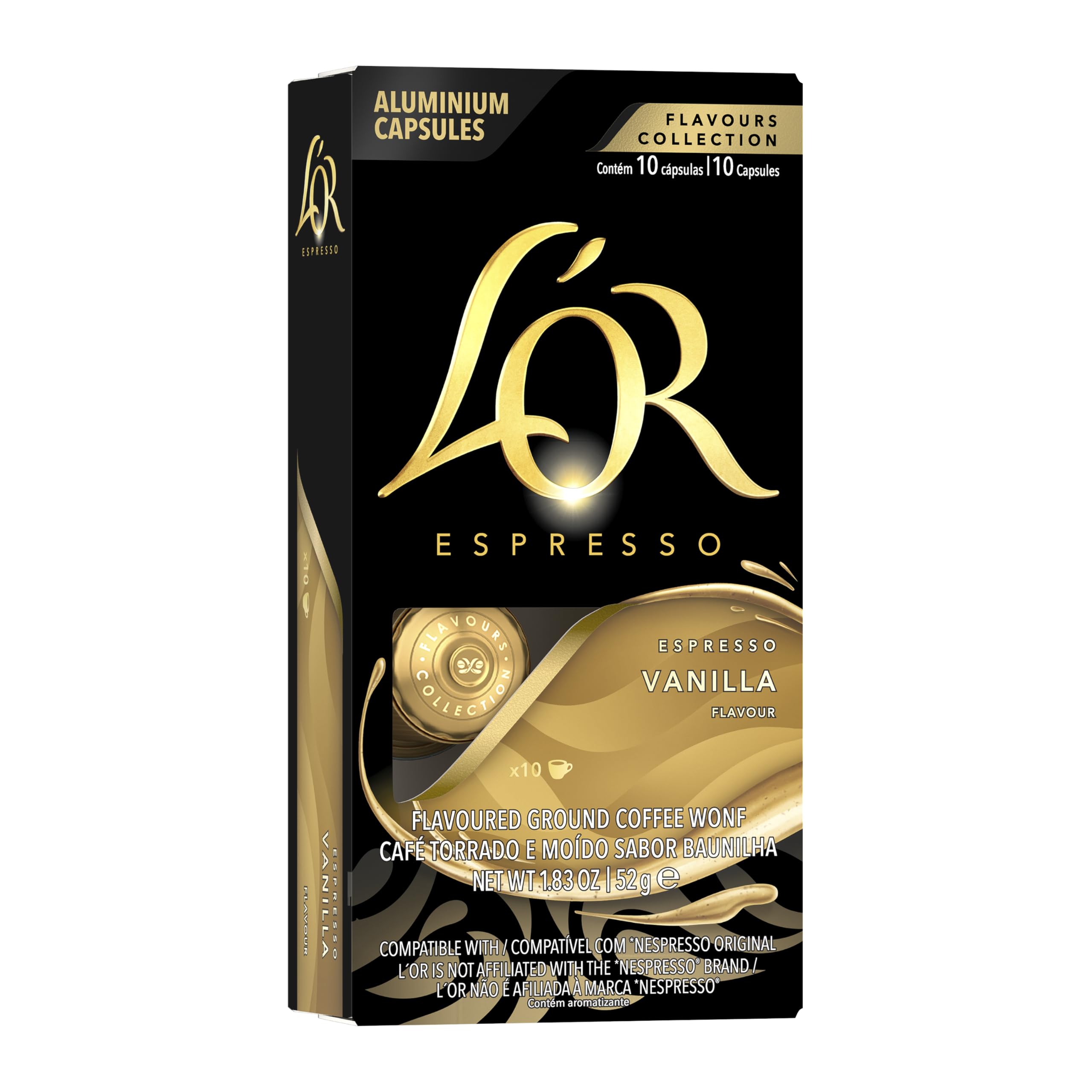 L'OR Espresso Vanillegeschmack – Aluminium-Kaffeekapseln (10er-Packung, insgesamt 100 Kapseln)
