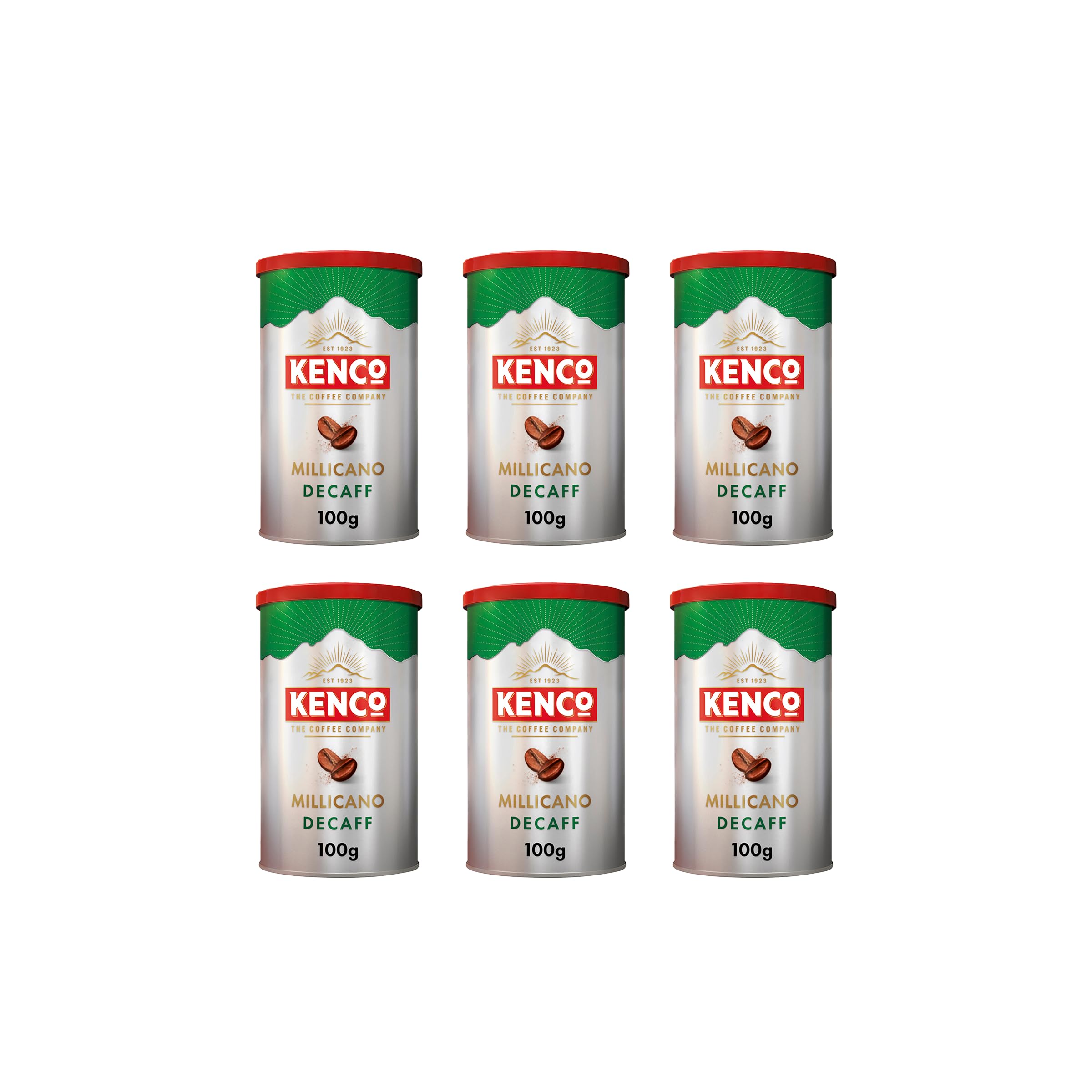 Kenco Millicano Decaf Instantkaffee 100 g (Packung mit 6 Dosen, insgesamt 600 g)