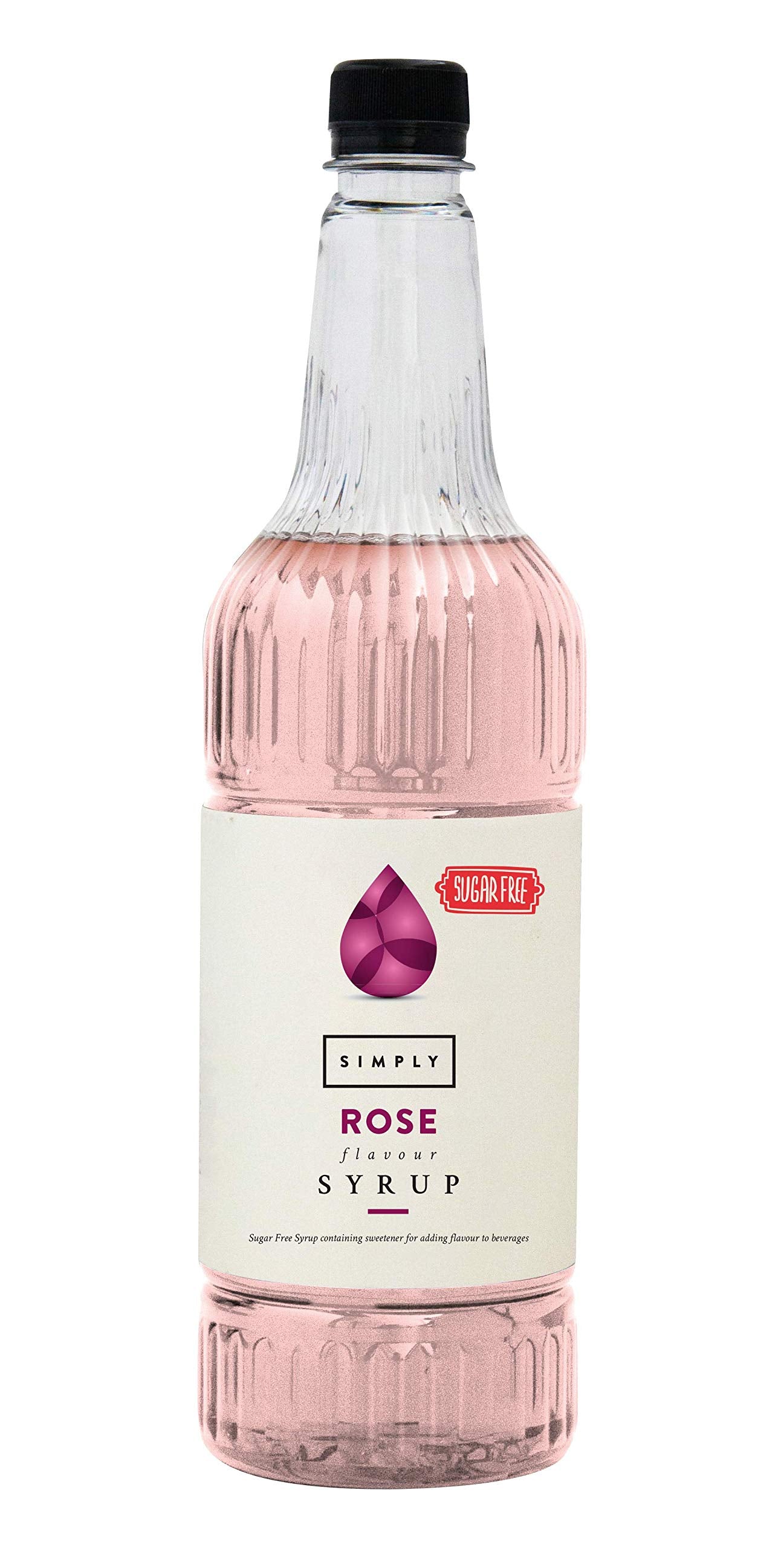 Simply – Zuckerfreier Rosensirup, kalorienarmer, veganer Aromasirup für Getränke und zum Backen