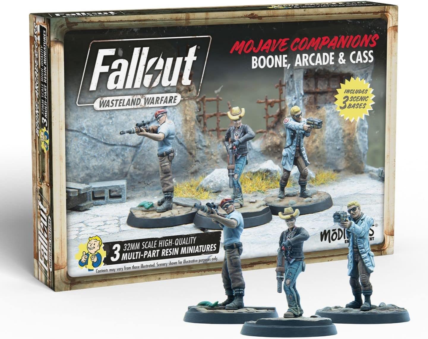 Fallout: Wasteland Warfare – Boone-, Arcade- und Cass-Miniaturenset