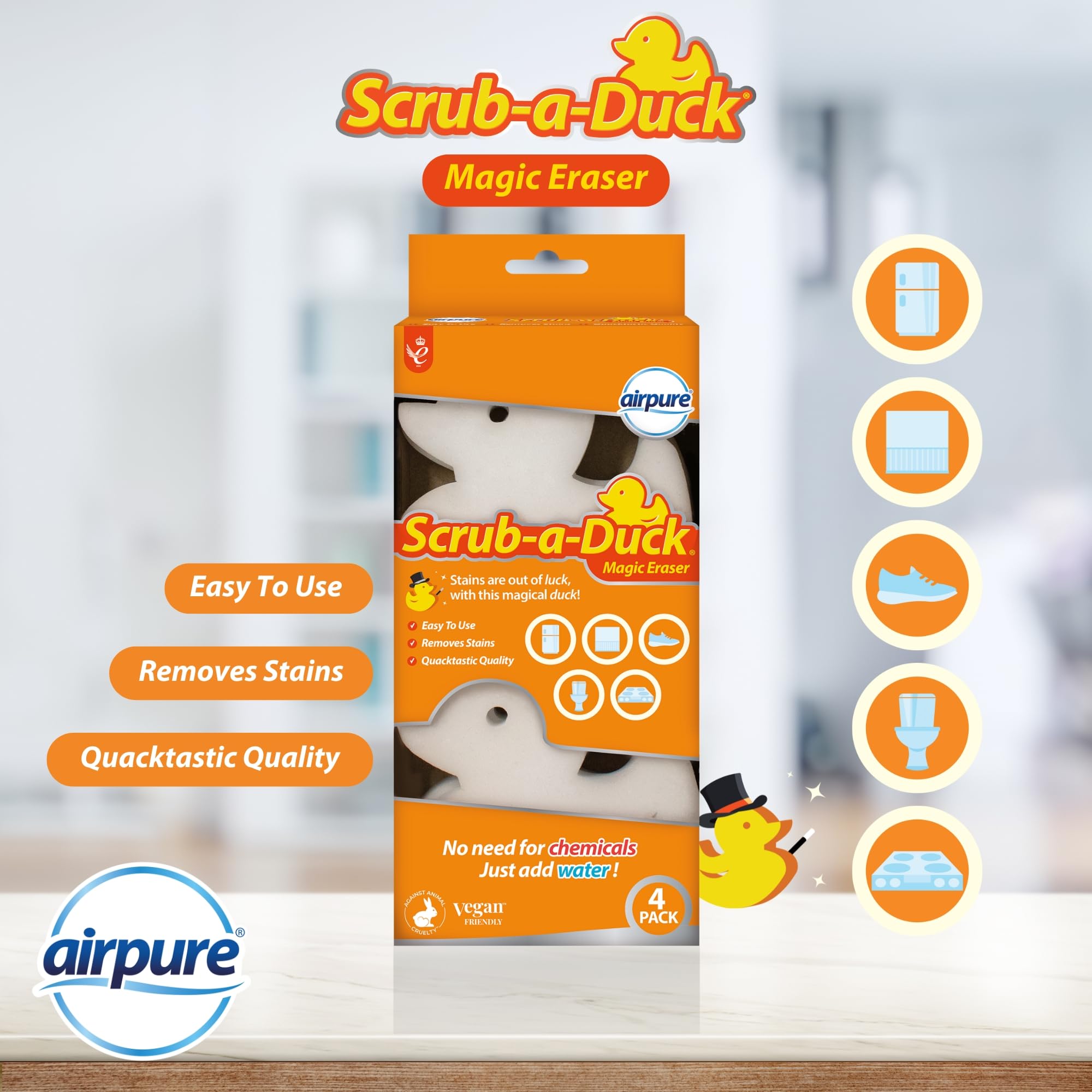 airpure - Scrub-a-Duck Magic Eraser (4er-Pack) | Modell SAD-ME-4PK-970