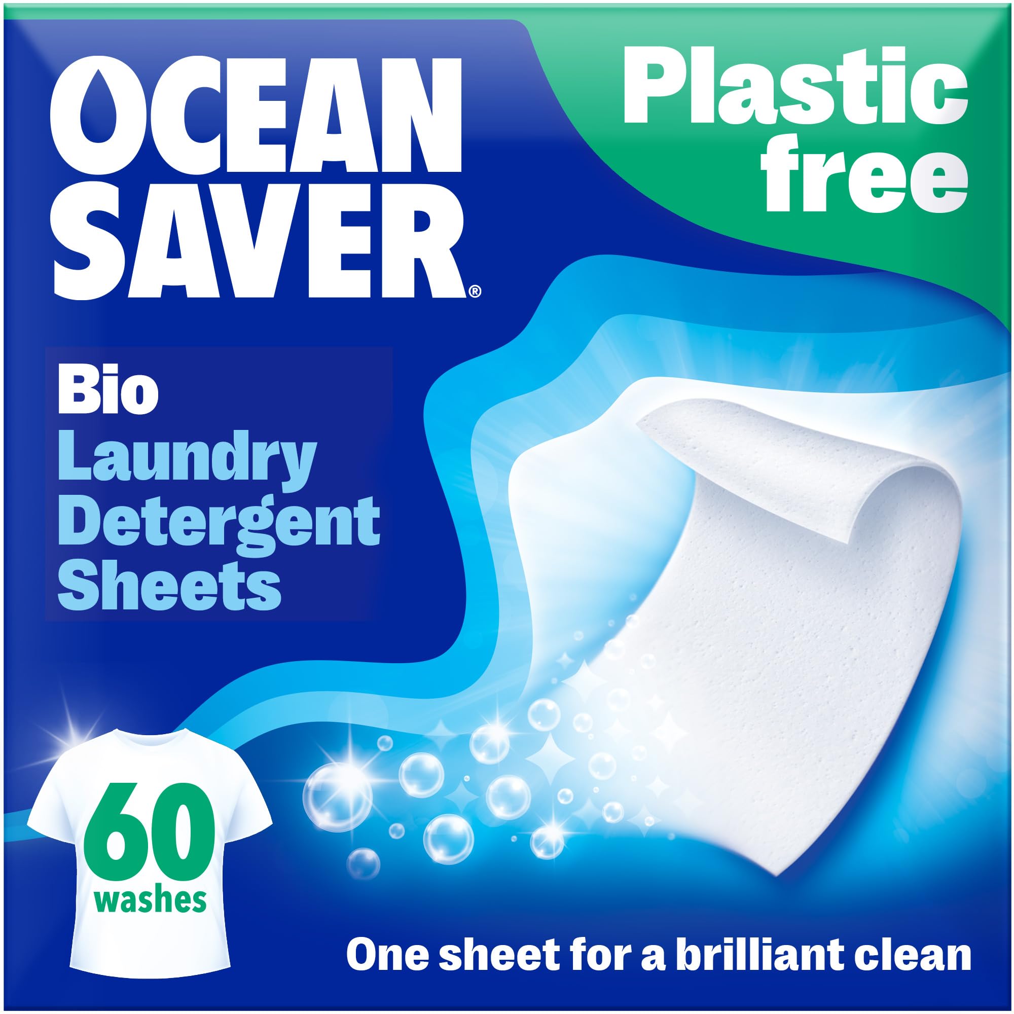 OceanSaver – Öko-Waschmitteltücher | Biologisch abbaubar, plastikfrei, hypoallergen