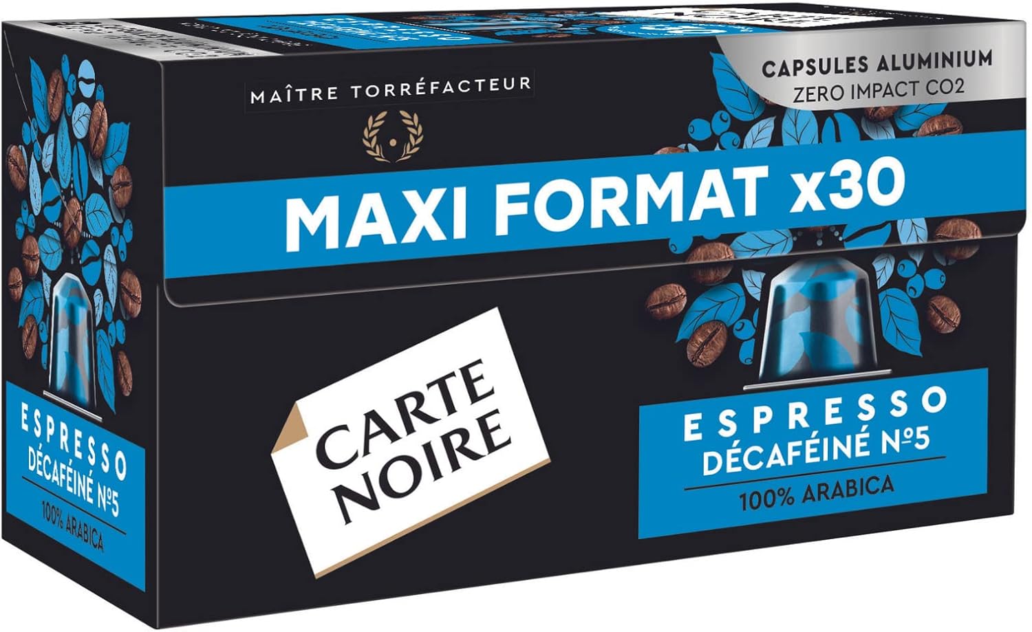 Carte Noire Espresso Décaféiné – 100 % Arabica Nespresso-kompatible Aluminiumkapseln, 100er-Pack