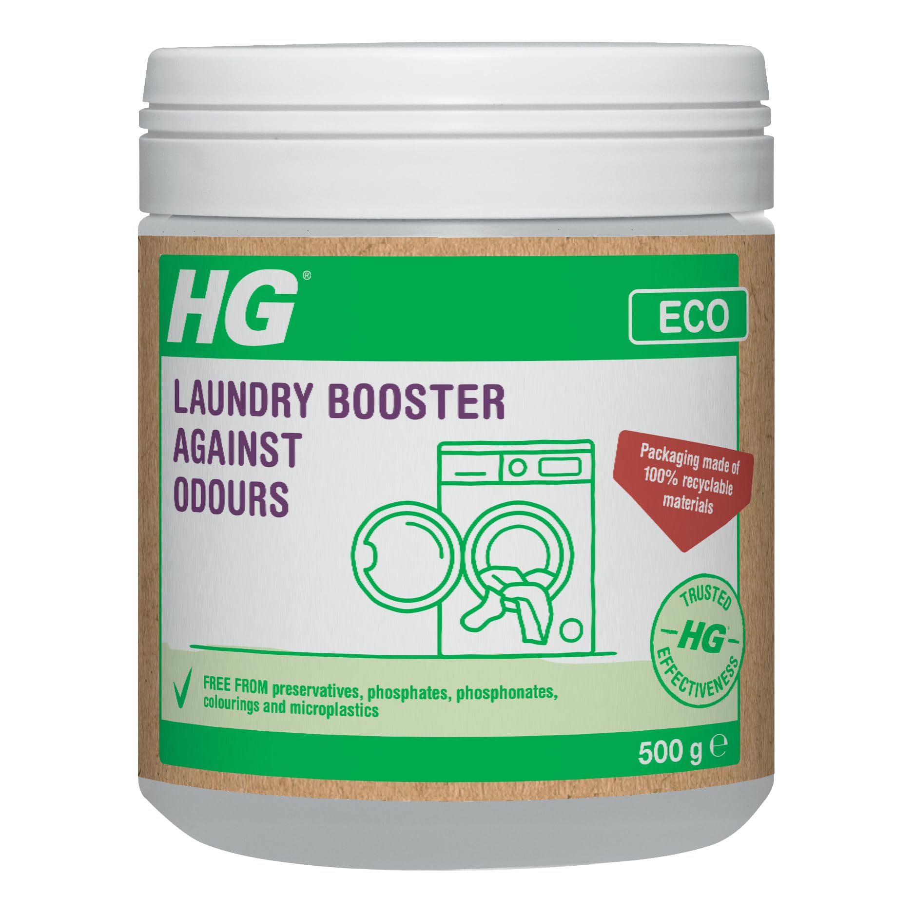 HG - ECO Waschmittel-Booster gegen Gerüche, 500g Duftverstärker für frische Wäsche