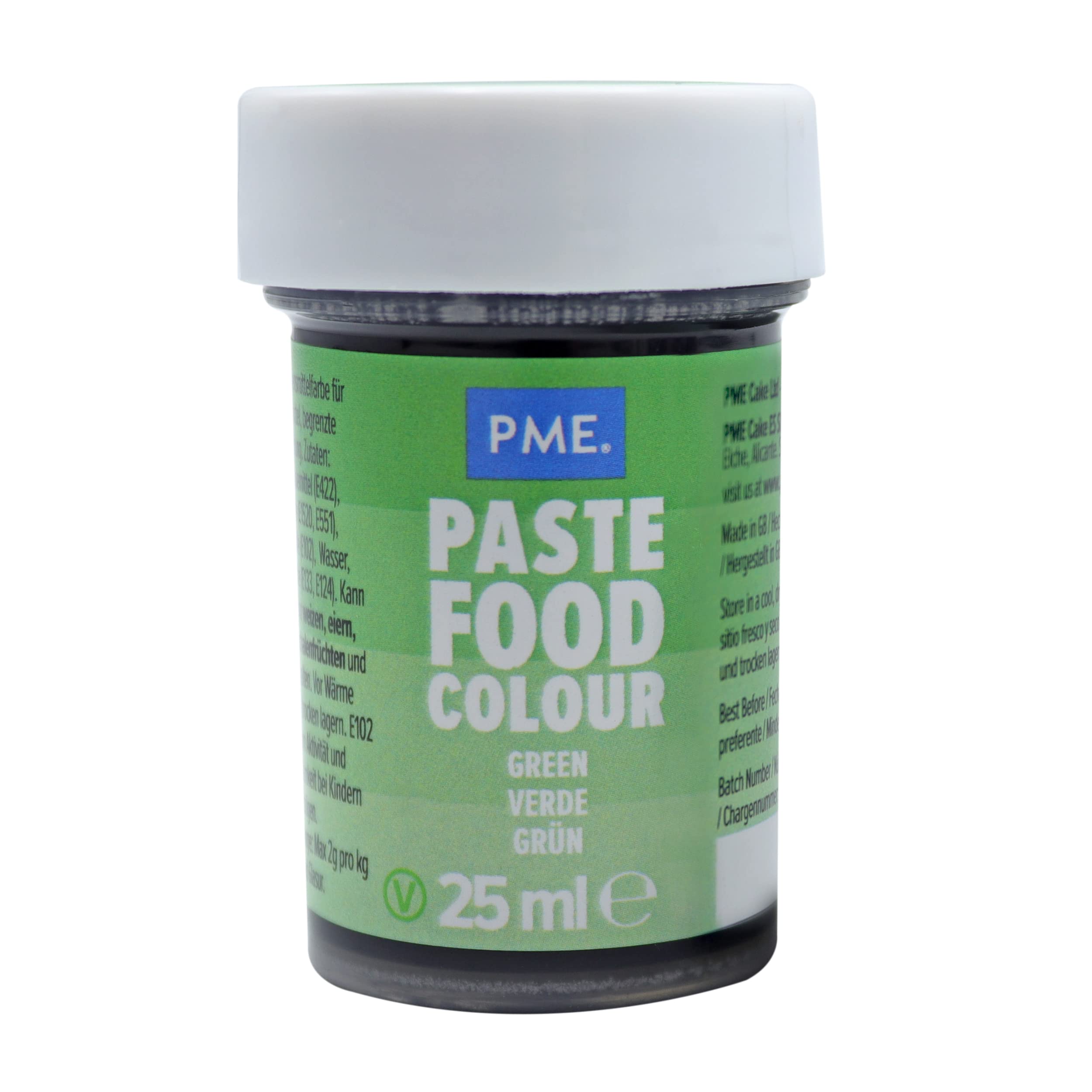 PME Paste Lebensmittelfarbe Erbsengrün 25 g – Konzentriertes Gel zum Backen und Zuckerguss