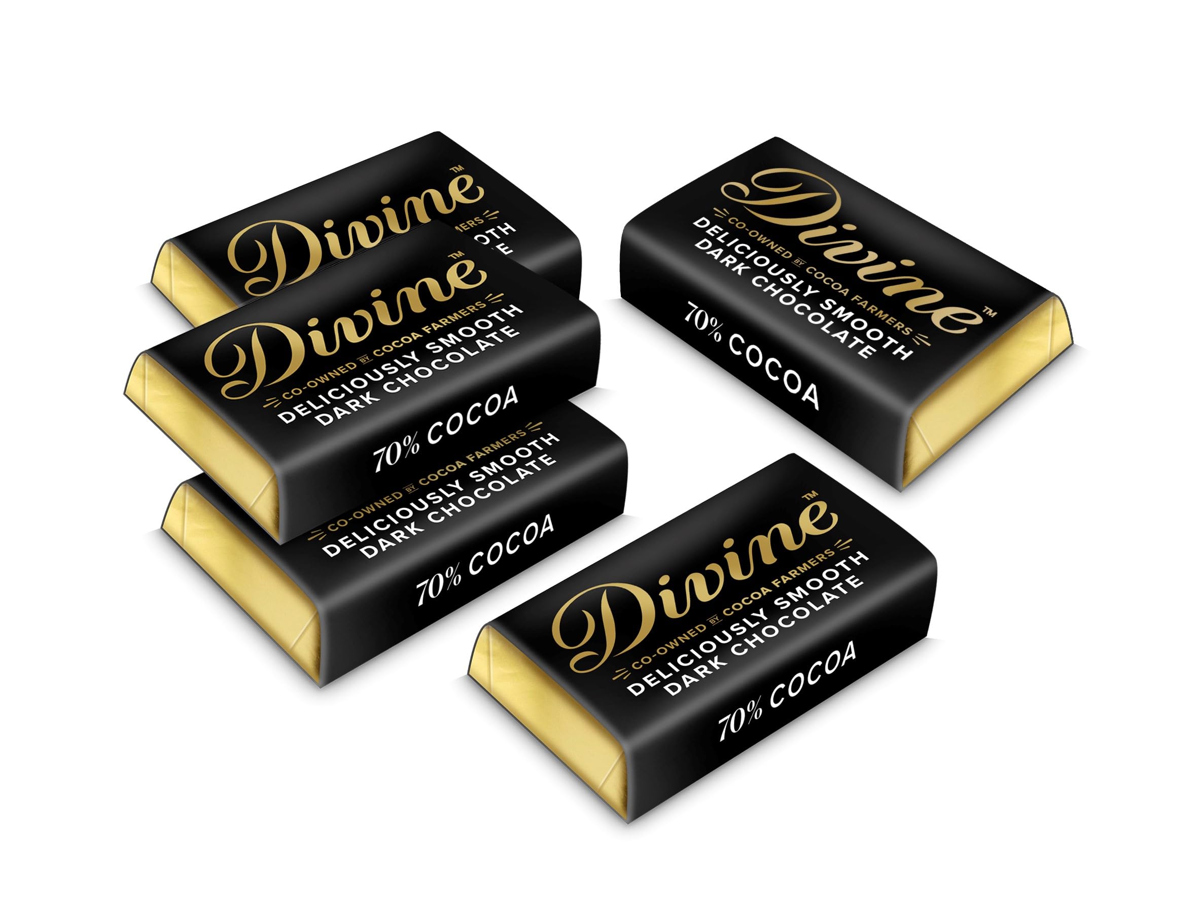 Divine – 70 % dunkle Schokoladen-Miniriegel (100 x 4,2 g)