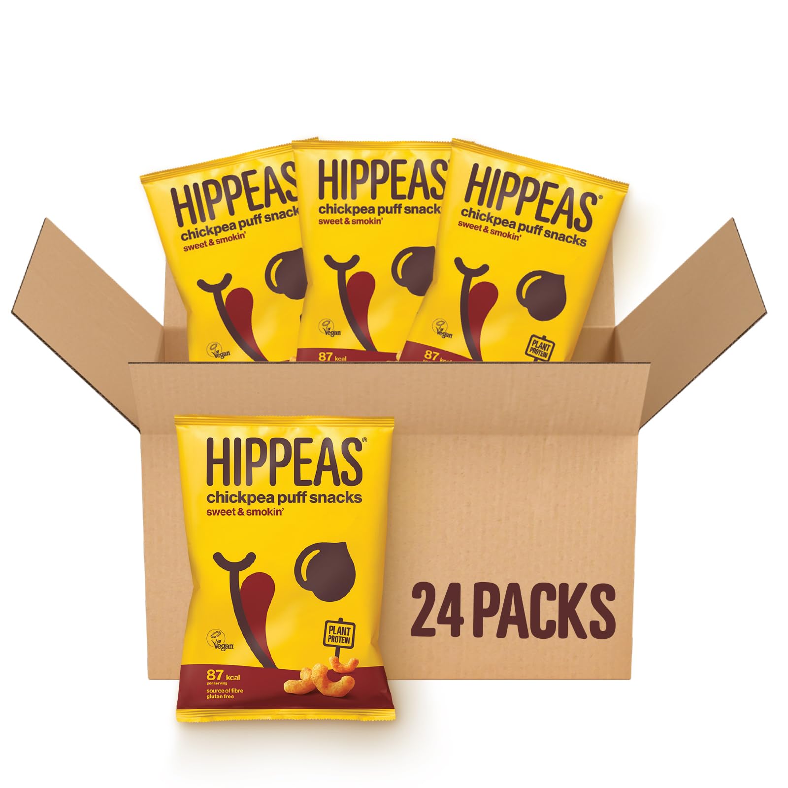 Hippeas Smoky Paprika Kichererbsen Puff Vegan Multipack Chips | 24 x 22g Snack