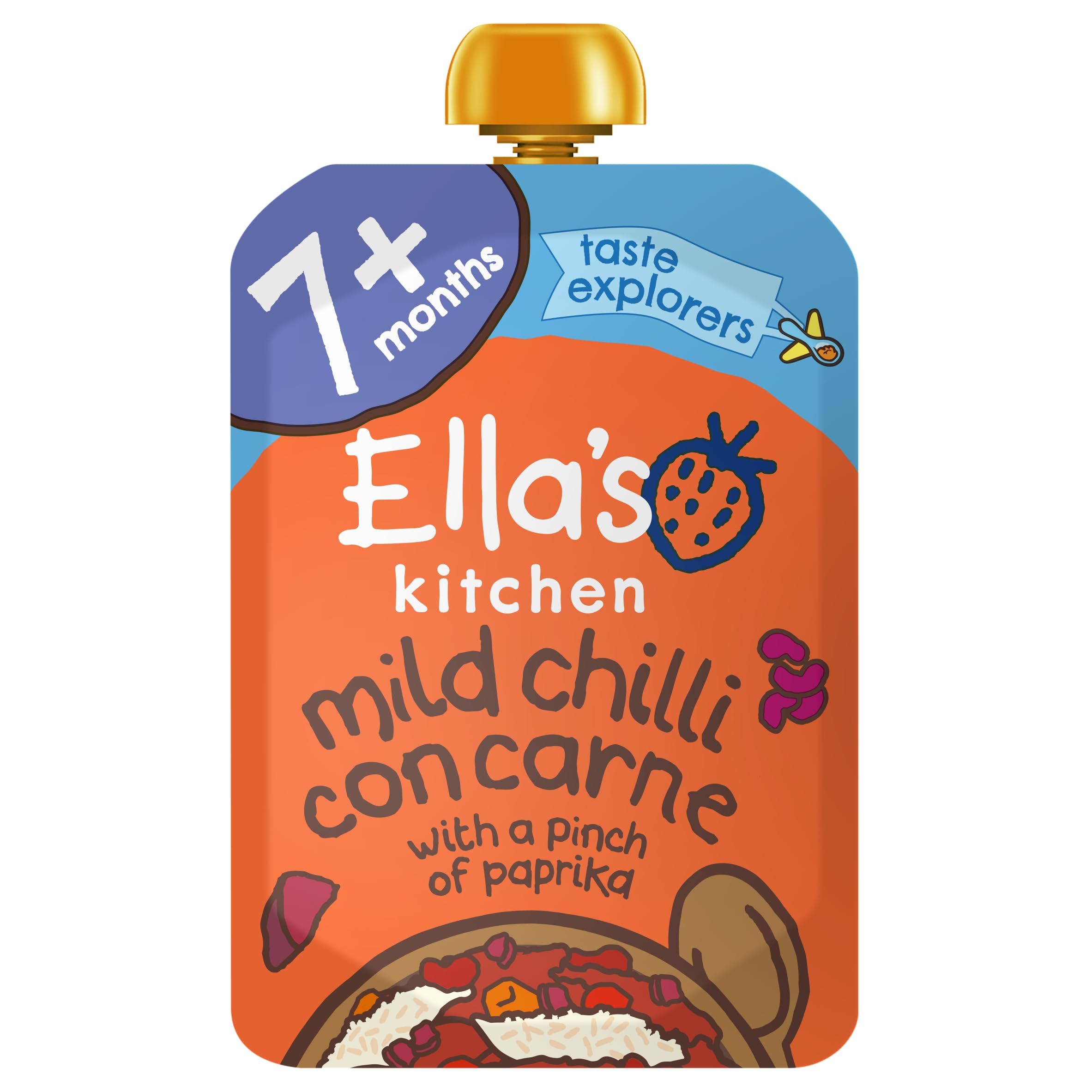 Ella's Kitchen Mildes Chili con Carne – Bio-Babynahrung ab 7 Monaten, 130 g