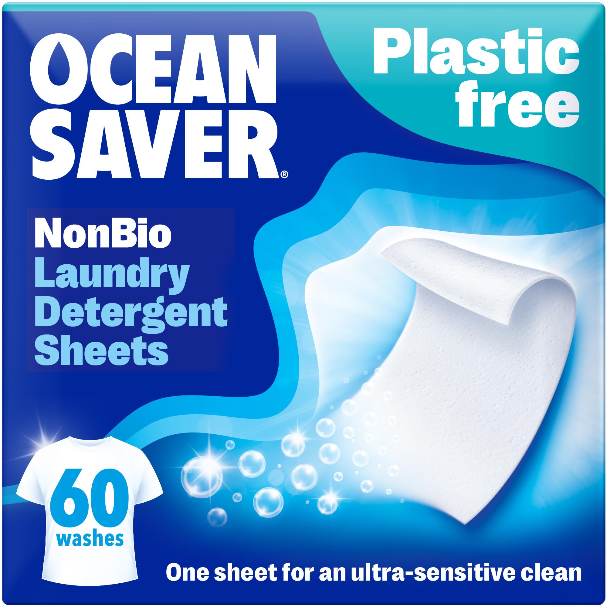 OceanSaver - Öko-Waschmittelblätter ohne Bio | 30 Wäschen, plastikfrei, biologisch abbaubar