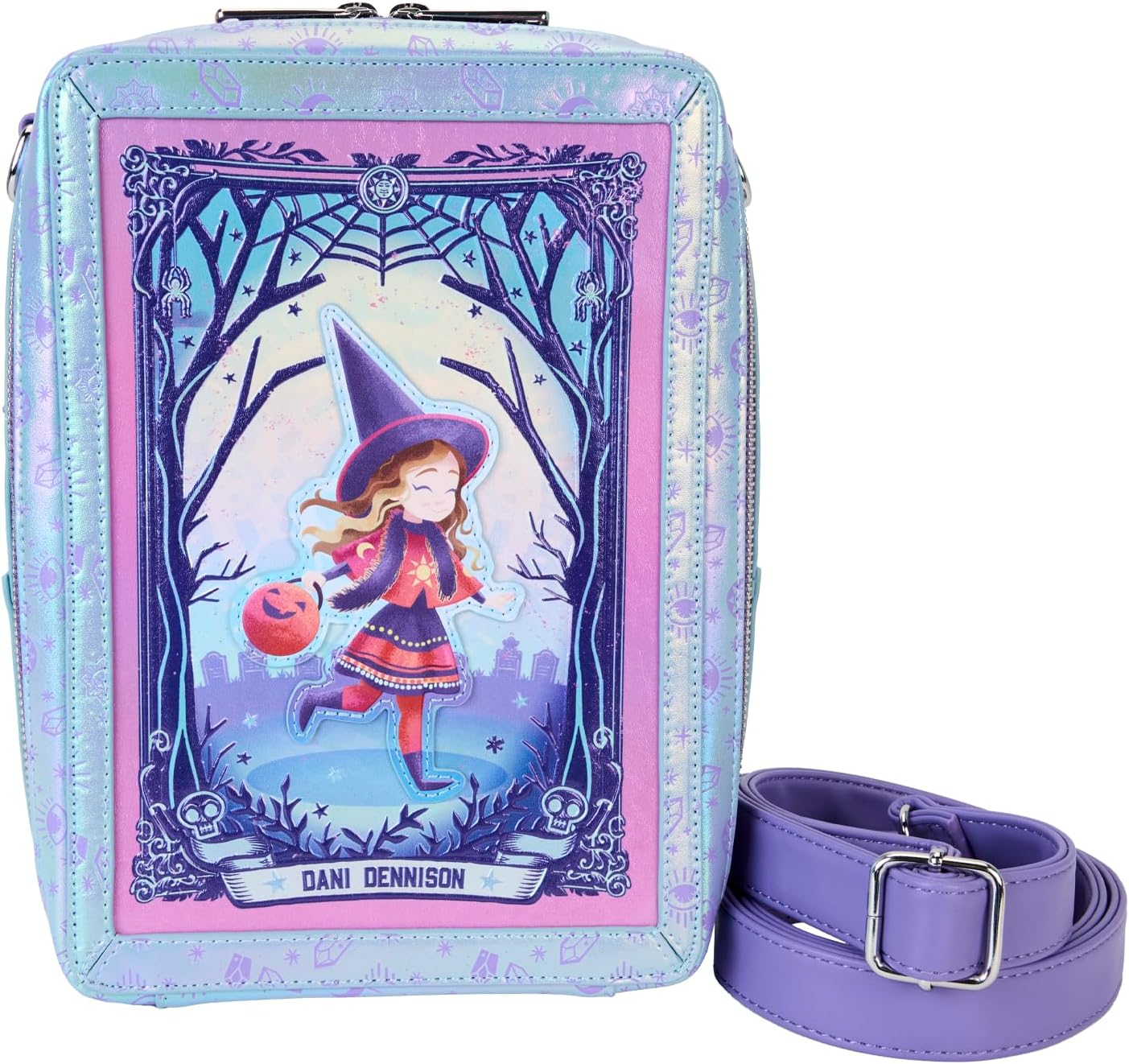 Loungefly – Schillernde Umhängetasche „Hocus Pocus Tarot Card“