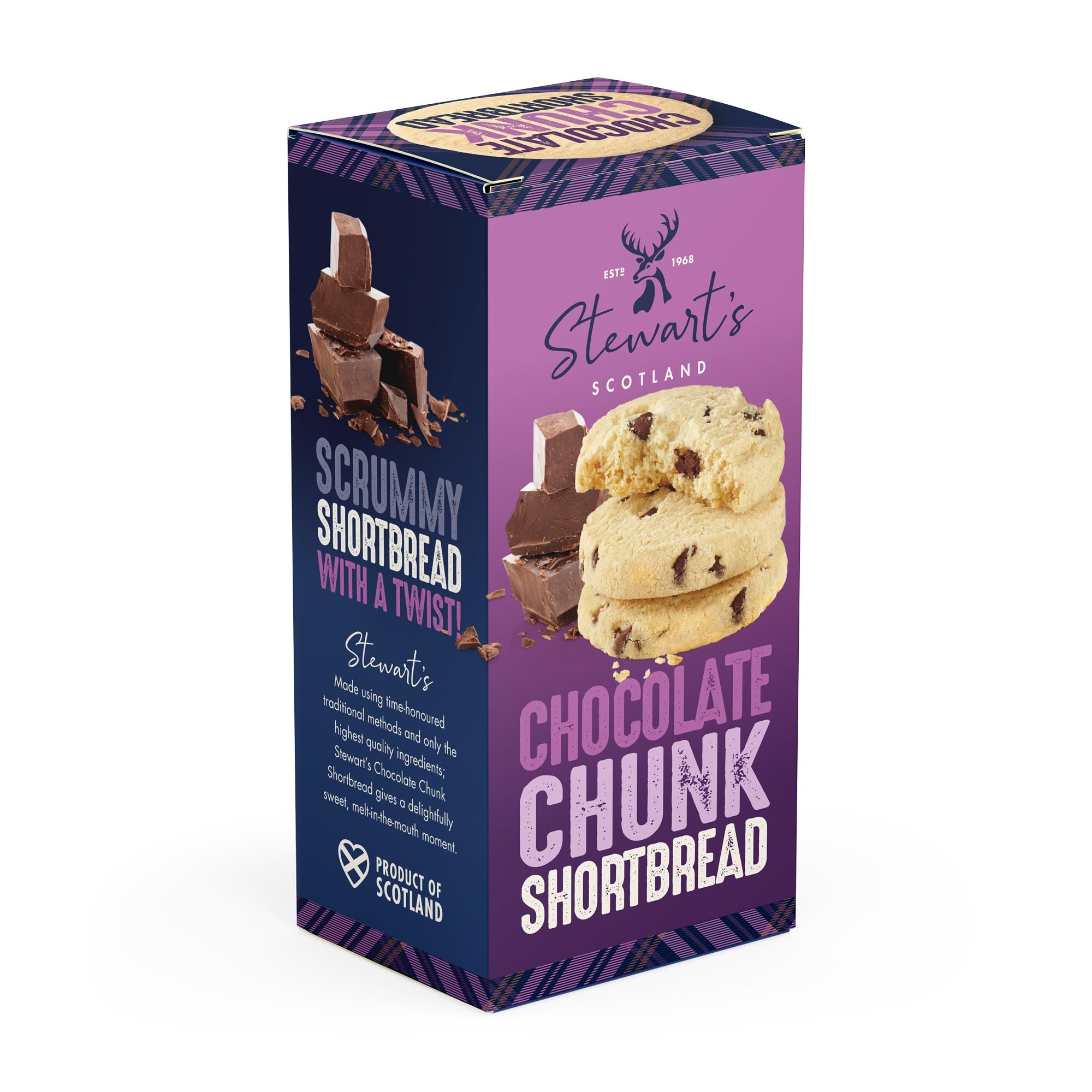 Stewart's Signature Range Chocolate Chunk Shortbread (160 g) – Traditioneller schottischer Keks
