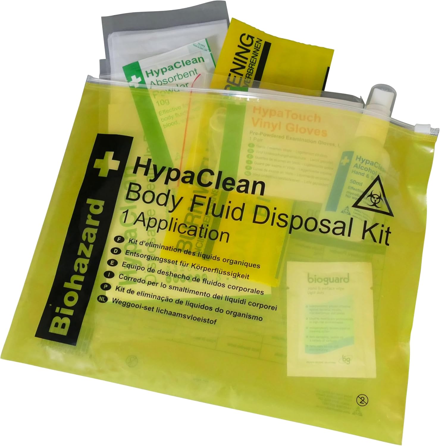 HypaClean – Set zur Entsorgung von Körperflüssigkeiten (Einmalgebrauch) mit Vinyl-Tasche