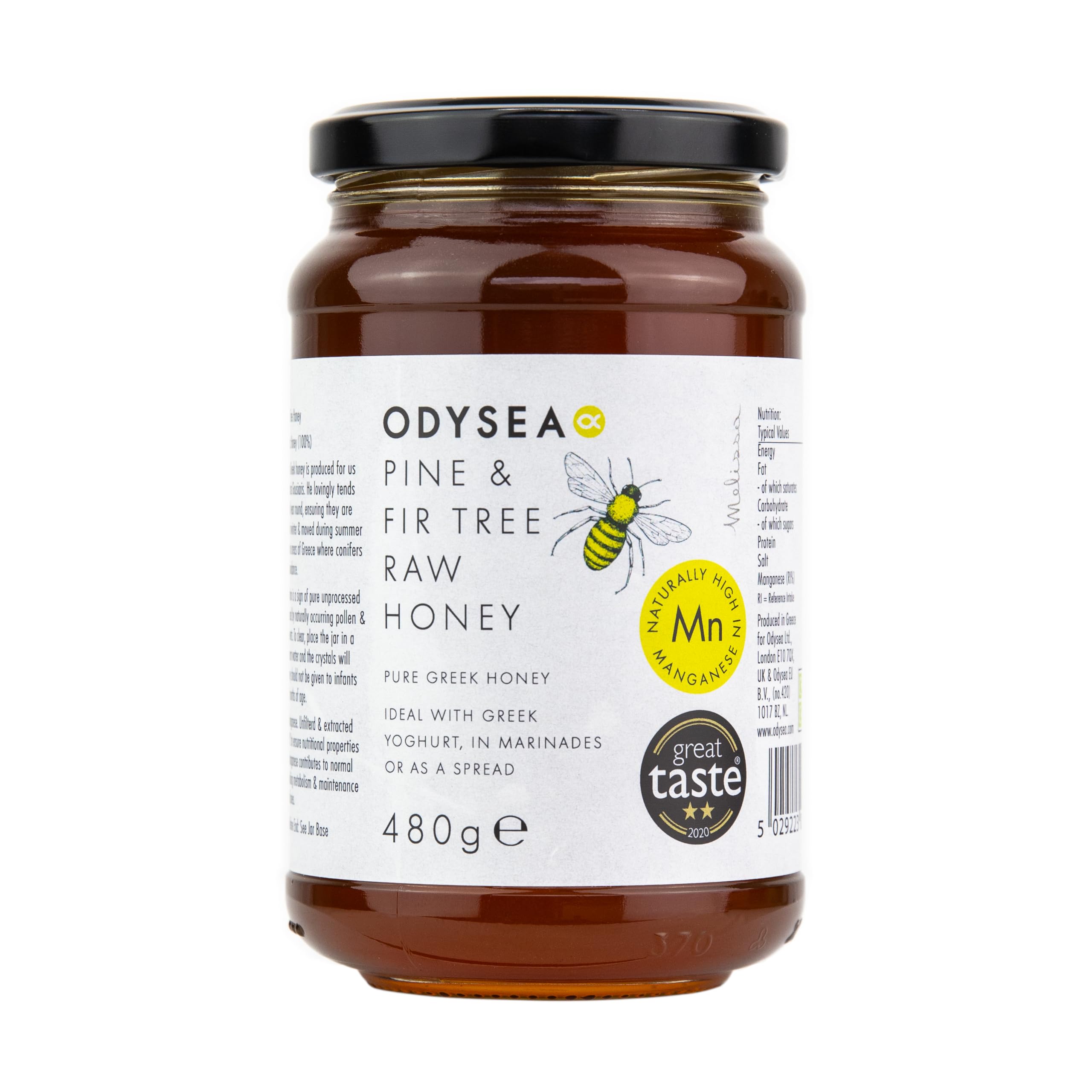 Odysea Kiefern- und Tannenhonig, 480 g – 100 % reiner griechischer Rohhonig