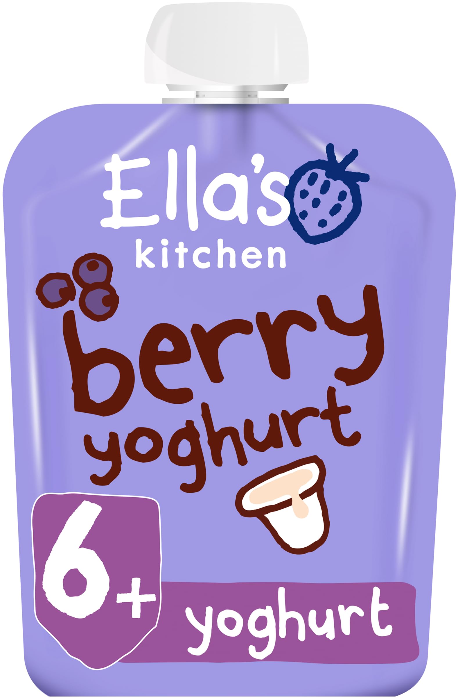Ella's Kitchen - Bio-Beeren-Griechischer Joghurt-Snack für Babys, 90 g (6er-Pack)