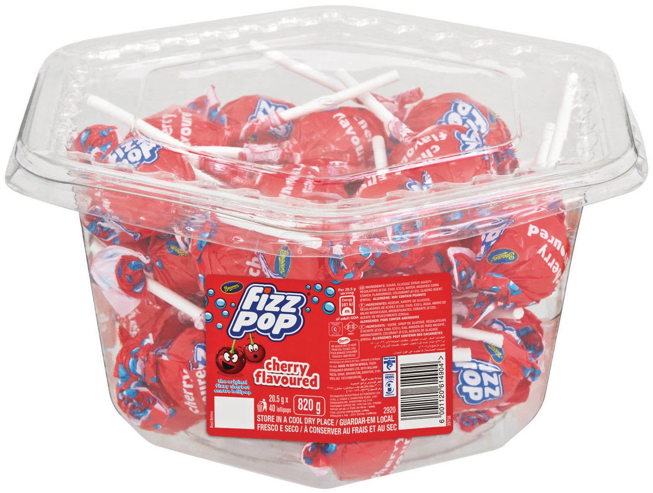 Beacon Cherry Fizz Pops – Lutscher mit Sorbetfüllung (40er-Packung)