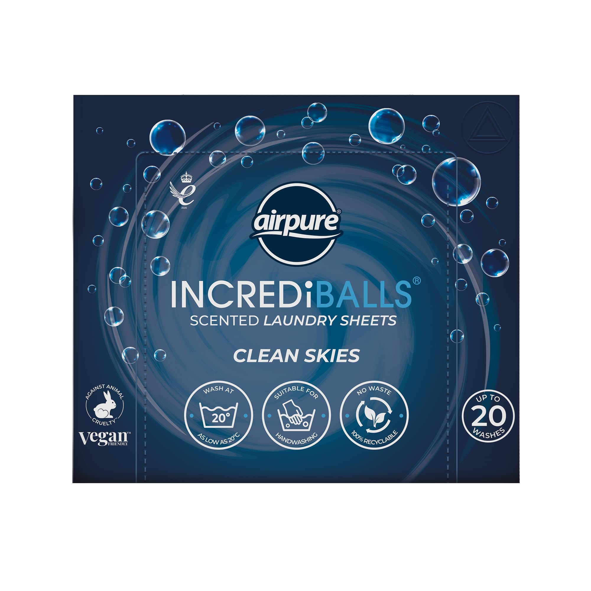 airpure INCREDiBALLS Waschmitteltücher – Duftend – Clean Skies