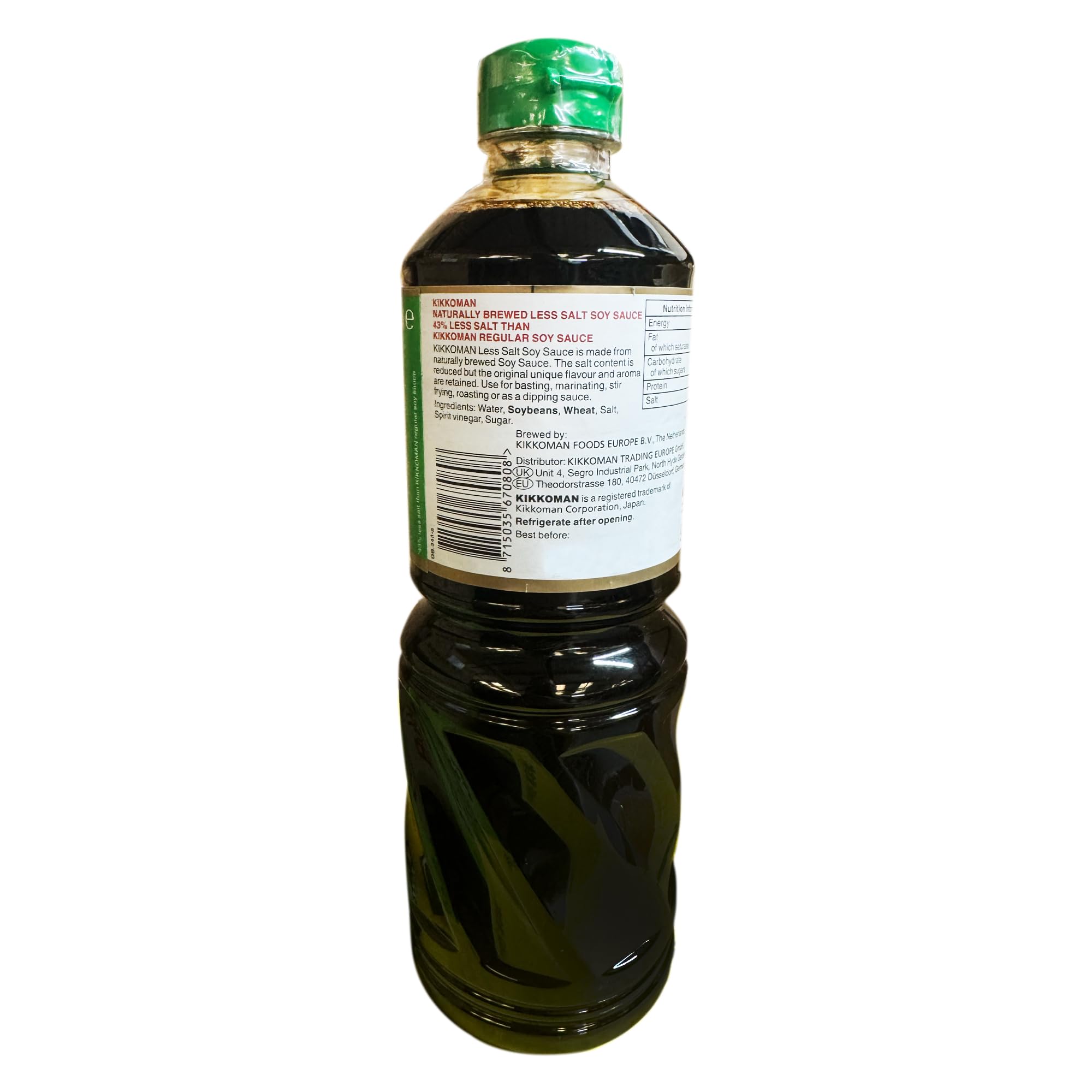 Kikkoman Natürlich gebraute Sojasauce mit weniger Salz 975 ml
