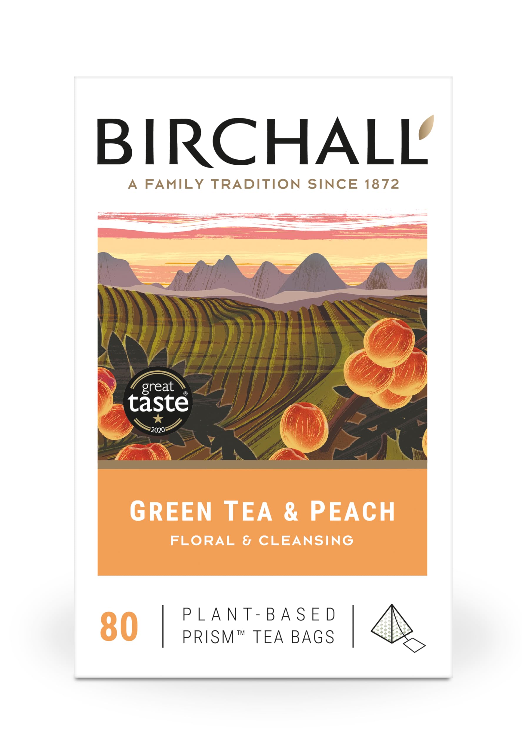 Birchall Grüner Tee & Pfirsich - 80 pflanzliche Teebeutel