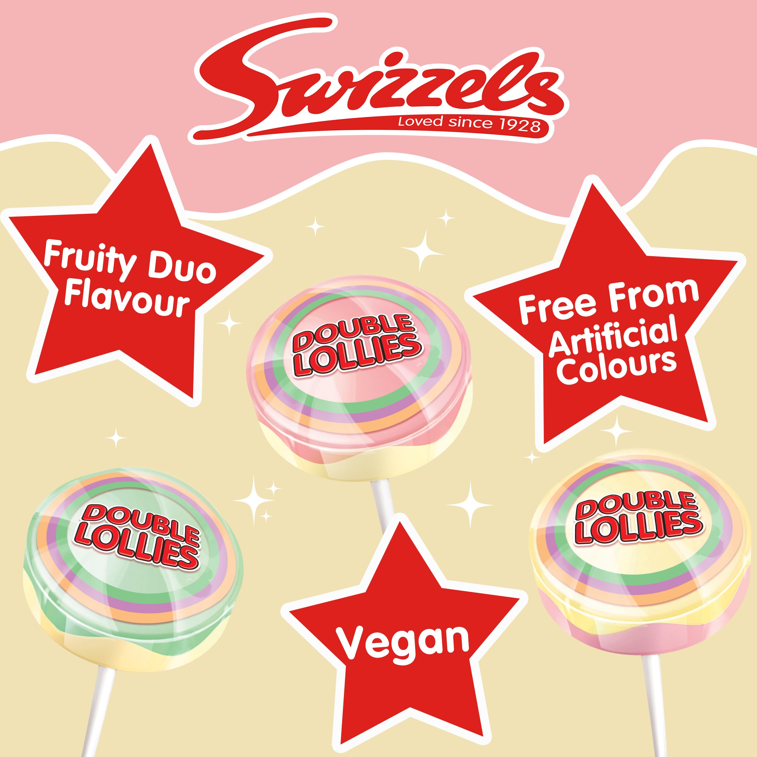 Swizzels – Double Lollies Süßigkeitenspenderbox (100 Lutscher, veganfreundlich)