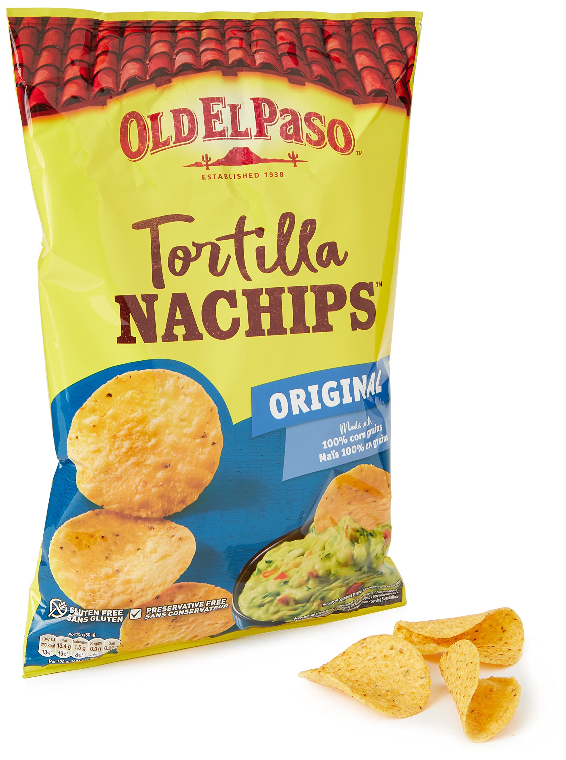 Old El Paso Glutenfreie knusprige Original-Tortilla-Chips, 185 g (5er-Packung)