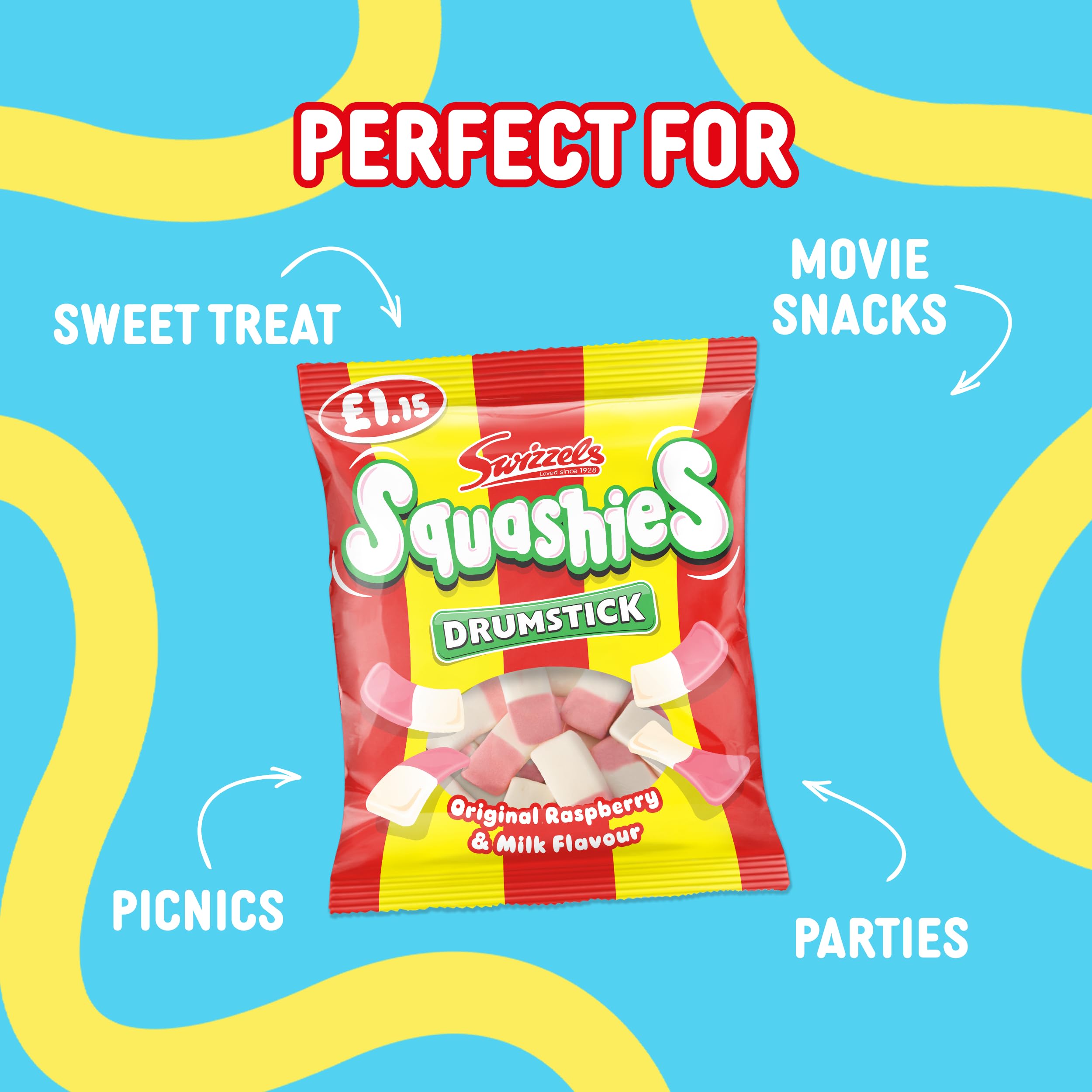 Swizzels Drumstick Squashies – Süßigkeiten mit Himbeer- und Milchgeschmack