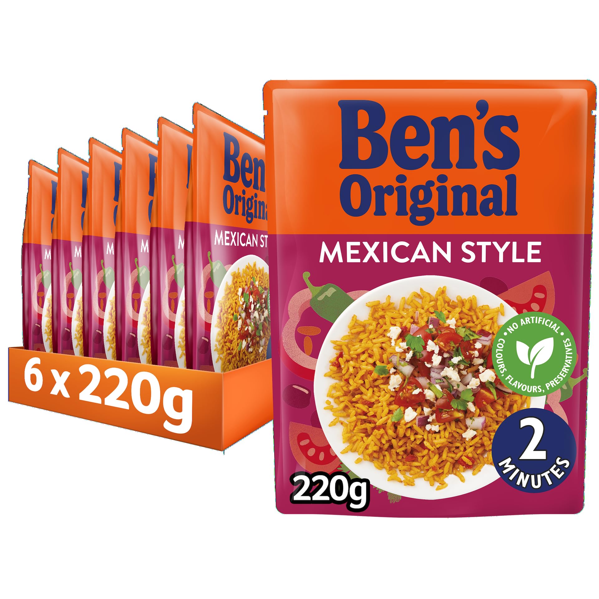 Ben's Original Mikrowellenreis nach mexikanischer Art, 6 Beutel à 220 g