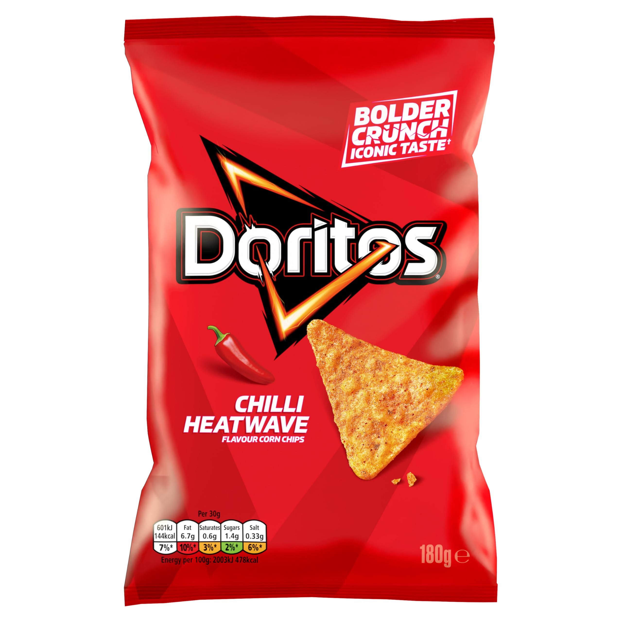 Doritos Chilli Heatwave Tortilla Chips zum Teilen, Beutel, 180 g