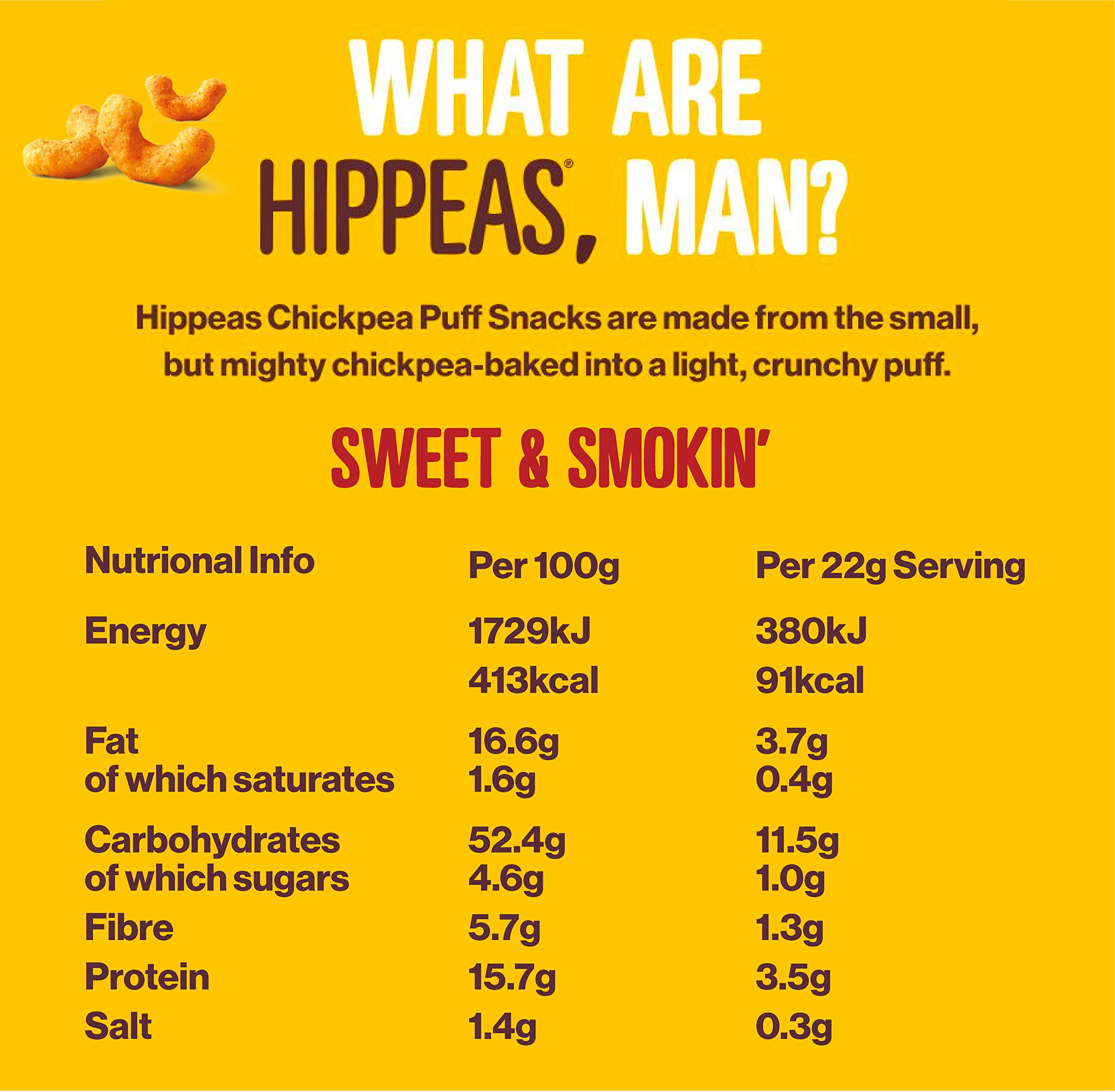 Hippeas Smoky Paprika Kichererbsen Puff Vegan Multipack Chips | 24 x 22g Snack