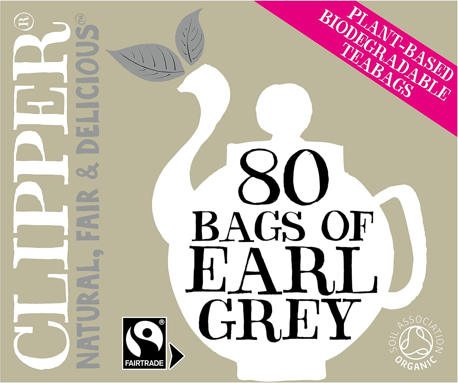 Clipper Bio Fairtrade Everyday Earl Grey 80 Teebeutel 200 g (6er-Pack) – 480 Teebeutel insgesamt