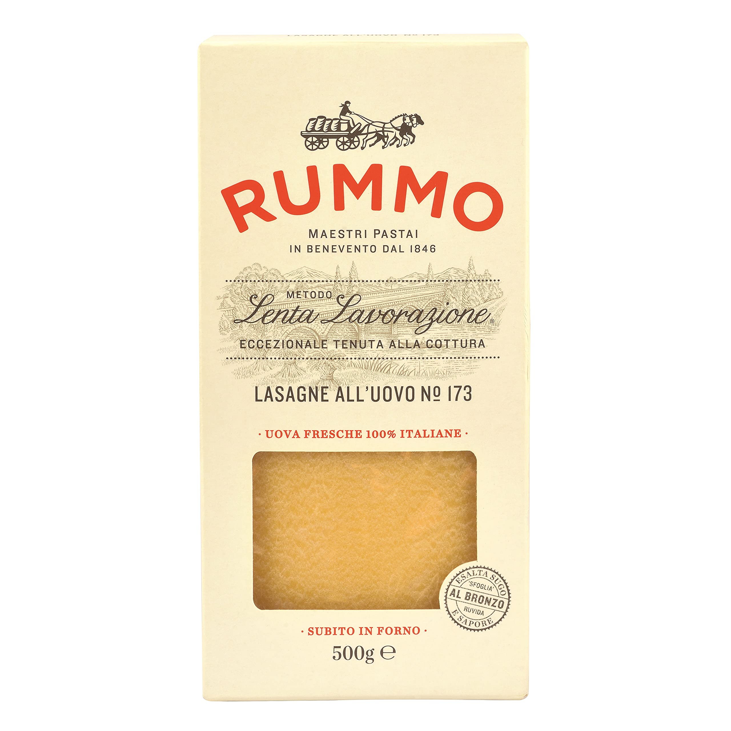Rummo Egg Lasagne All'uovo Pasta, Nr. 173 – Premium italienische Nudelblätter, Ar