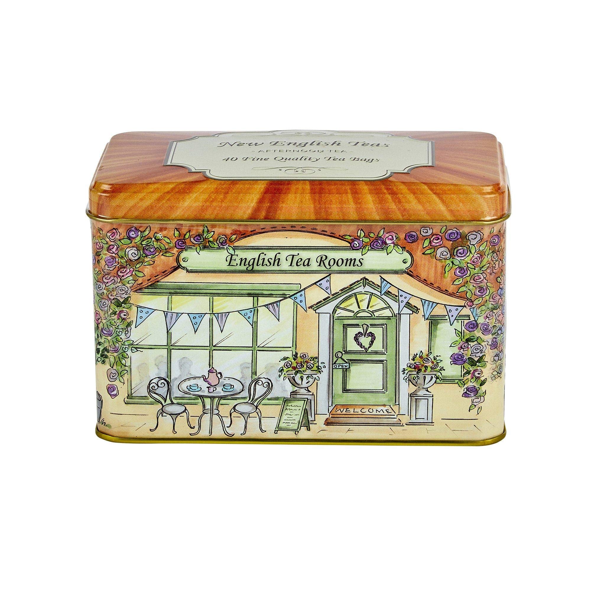 New English Teas Traditionelle Teedose für die englische Teestube mit 40 Nachmittagsteebeuteln